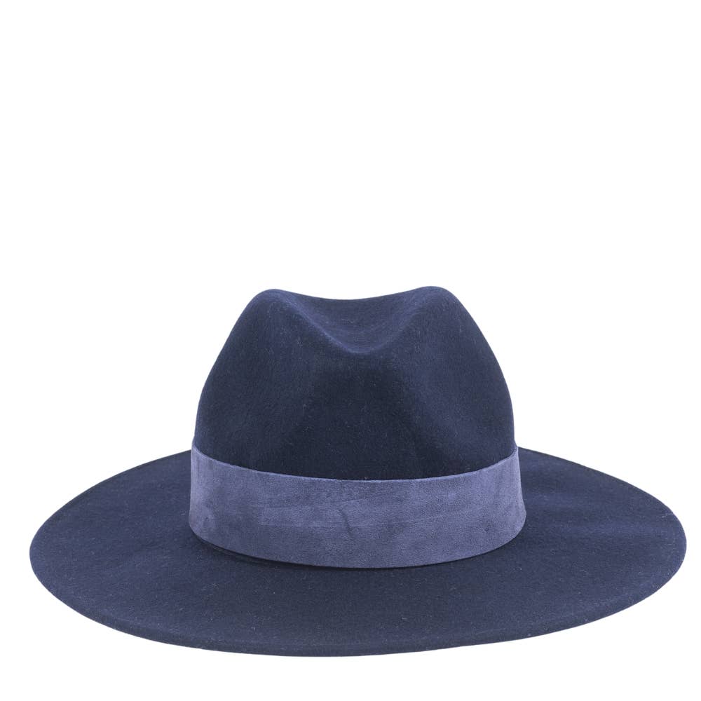 WIDE BRIM HAT - leather braid