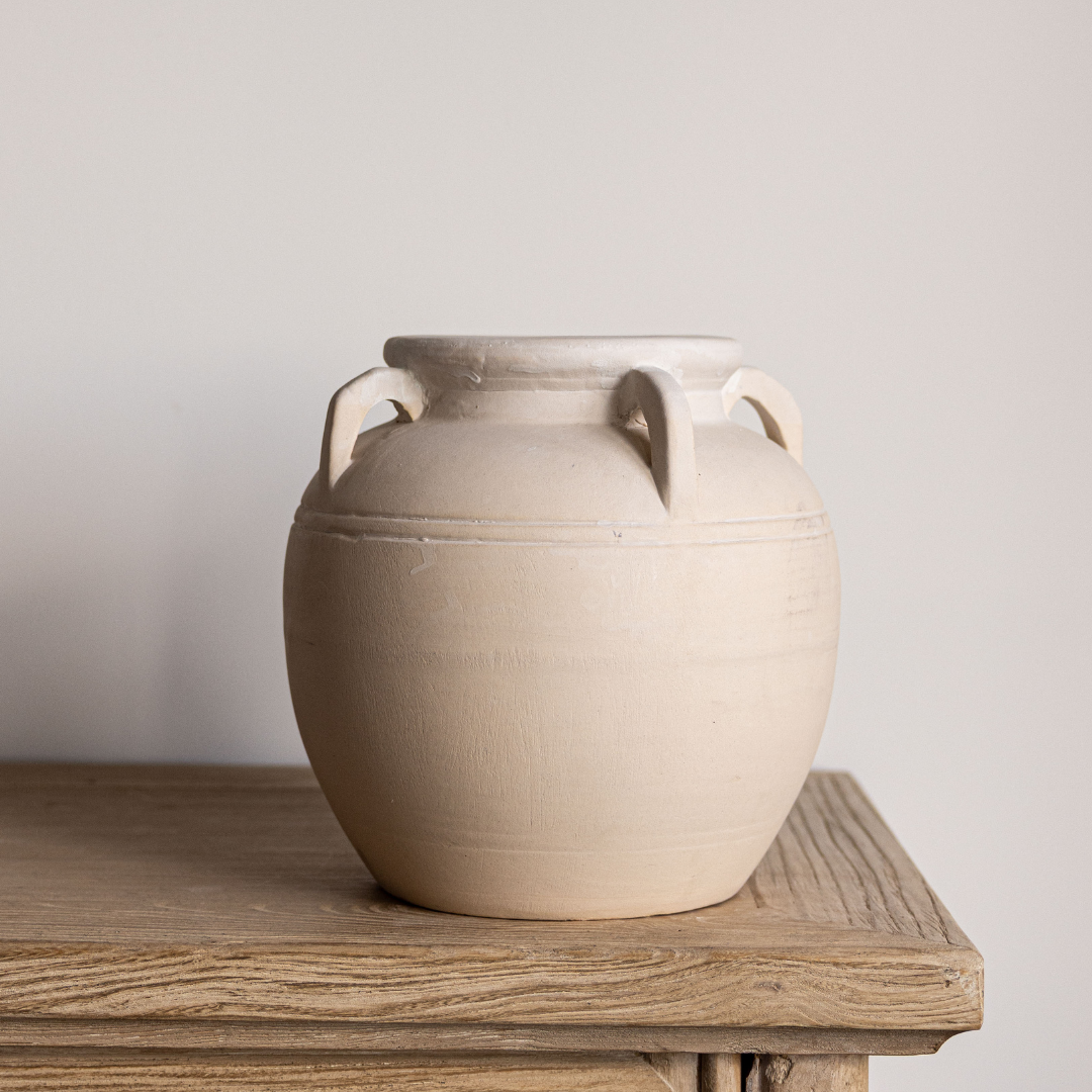 Cordoba White Matte Vase With Handles