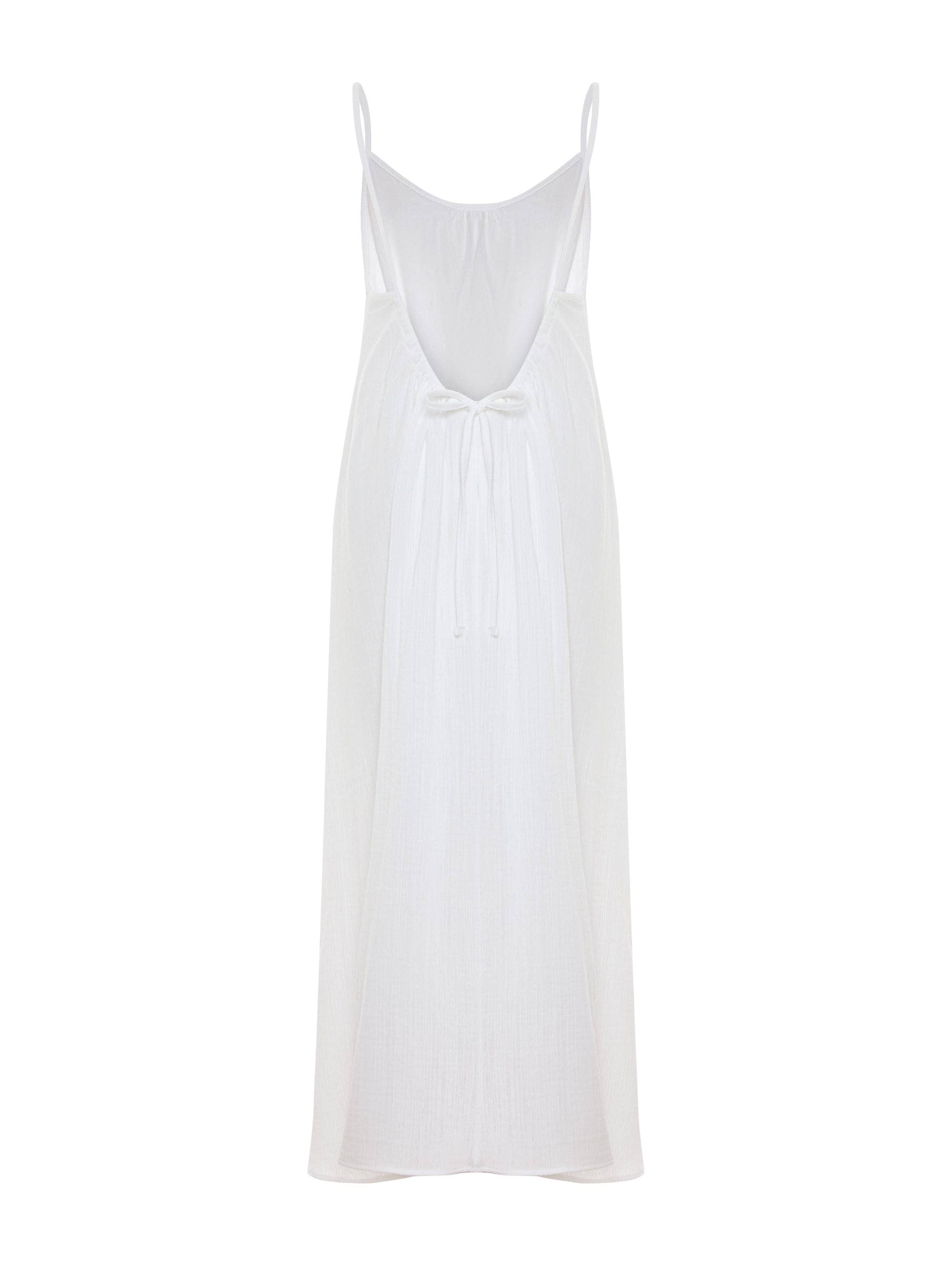 Aura Low Back Maxi Dress - White