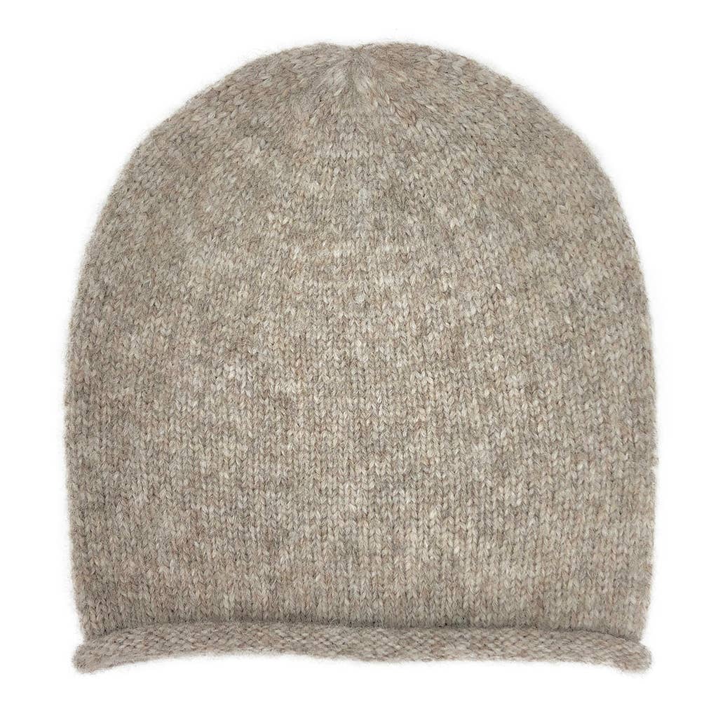 Beige Essential Knit Alpaca Beanie Hat
