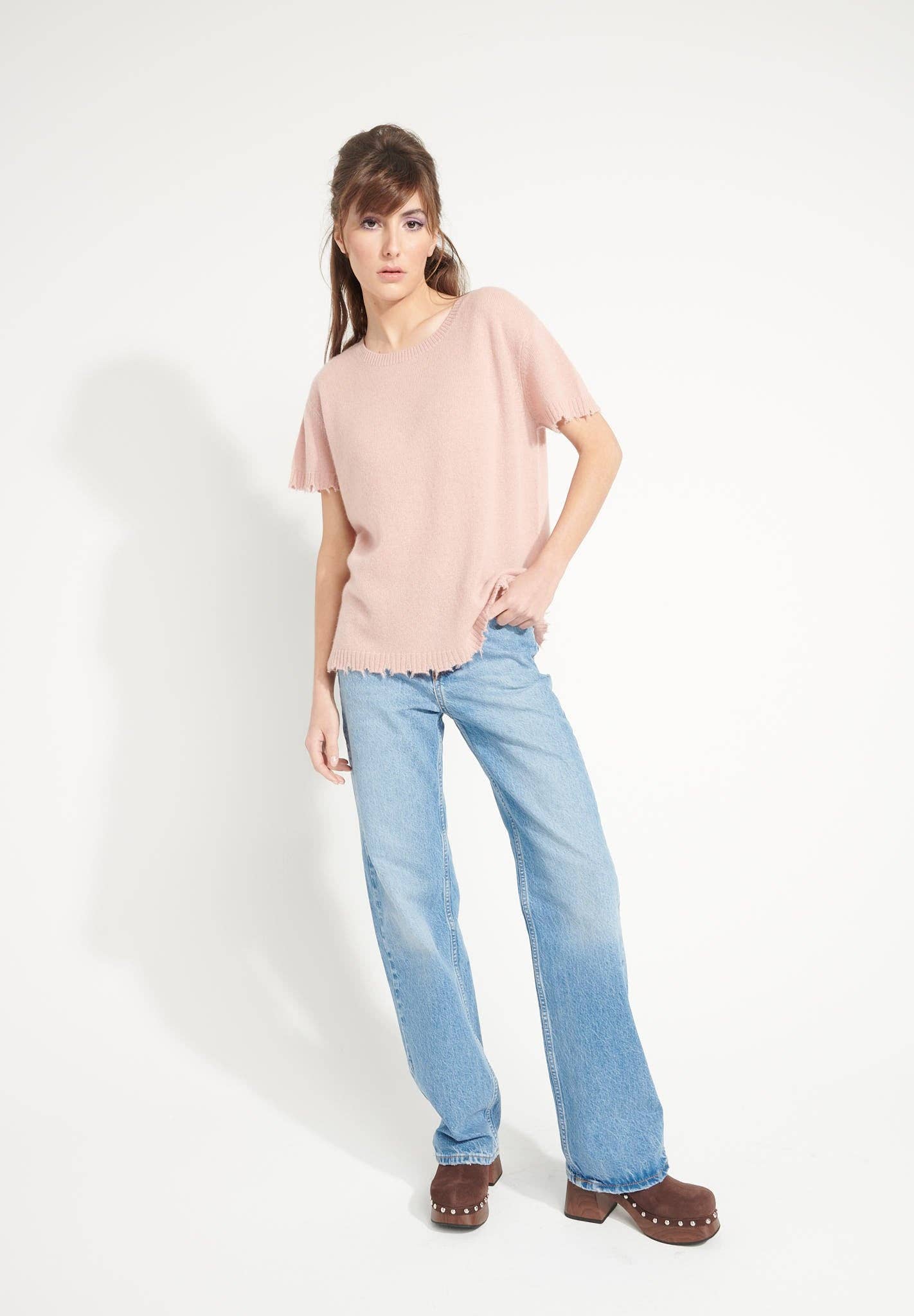 Round Neck Cashmere T-Shirt