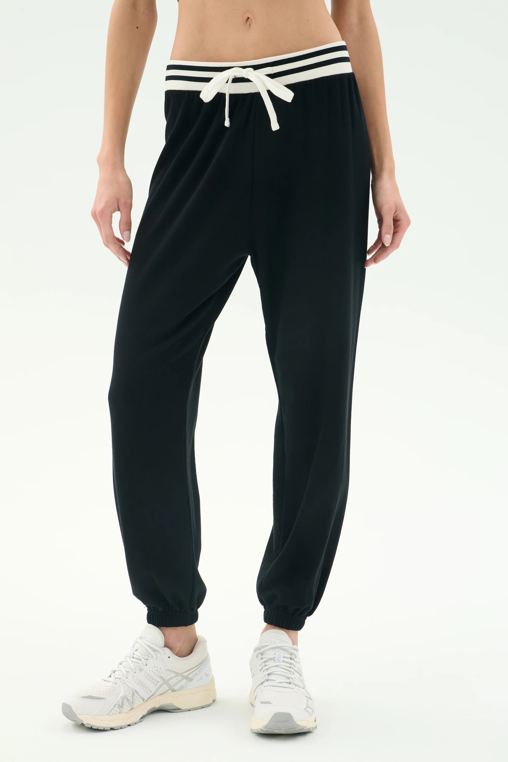 Andie oversized fleece sweatpant w/stripe