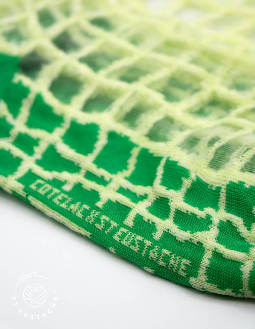 TILES • Green and yellow mesh transparent socks