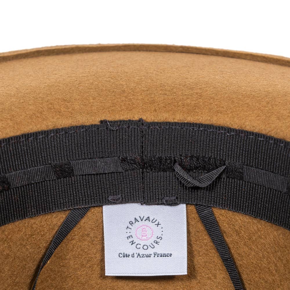 WIDE BRIM HAT - leather braid