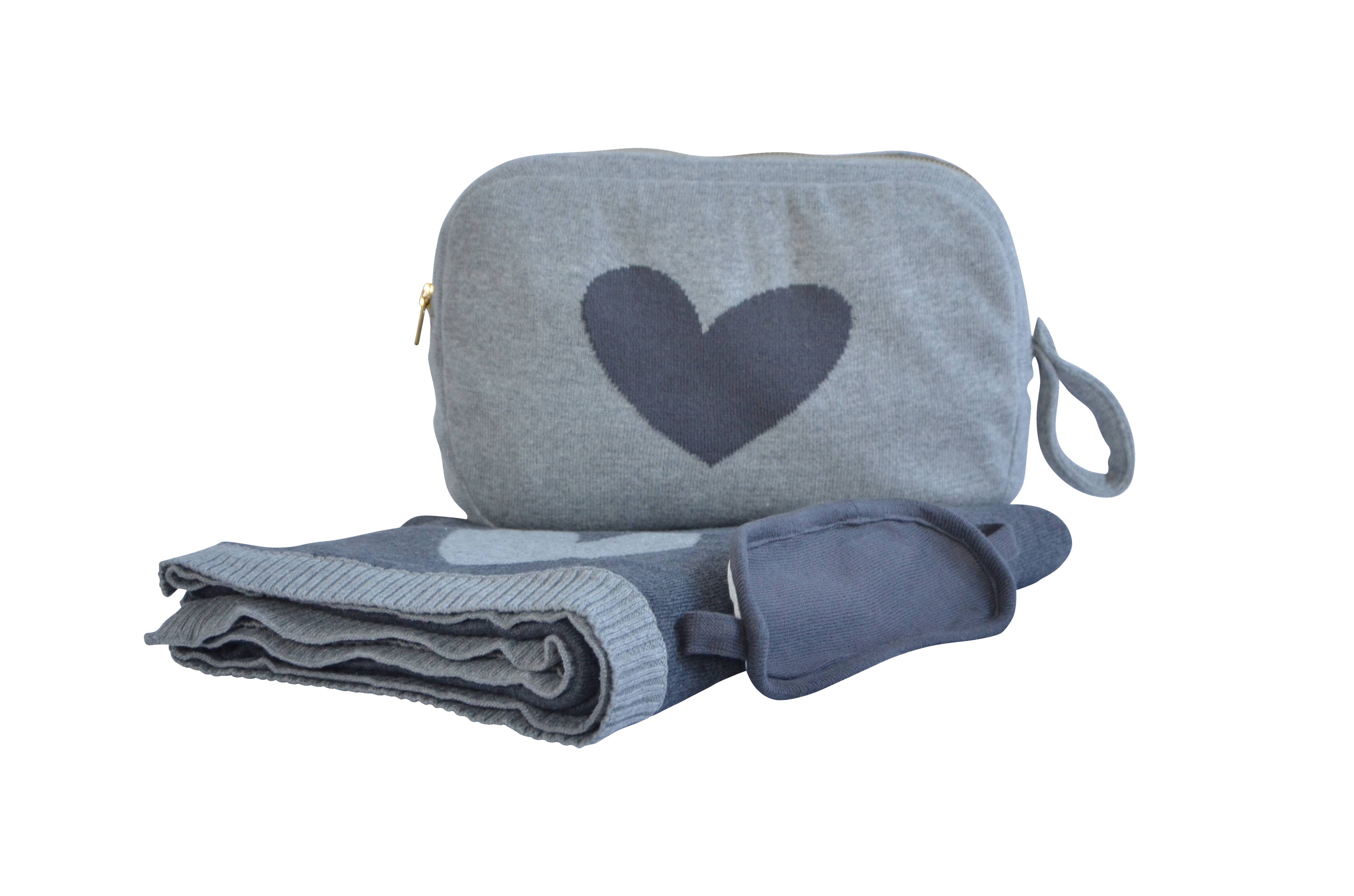 Hearts Reversible - Dk Grey Mel/Light Grey Mel
