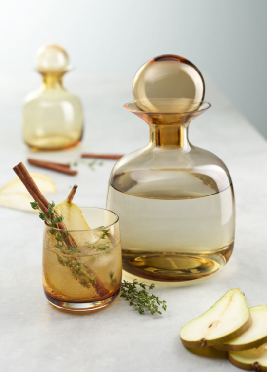SARABI Blown Glass Carafes Square w/Gift Pack*2-3MO LeadTime