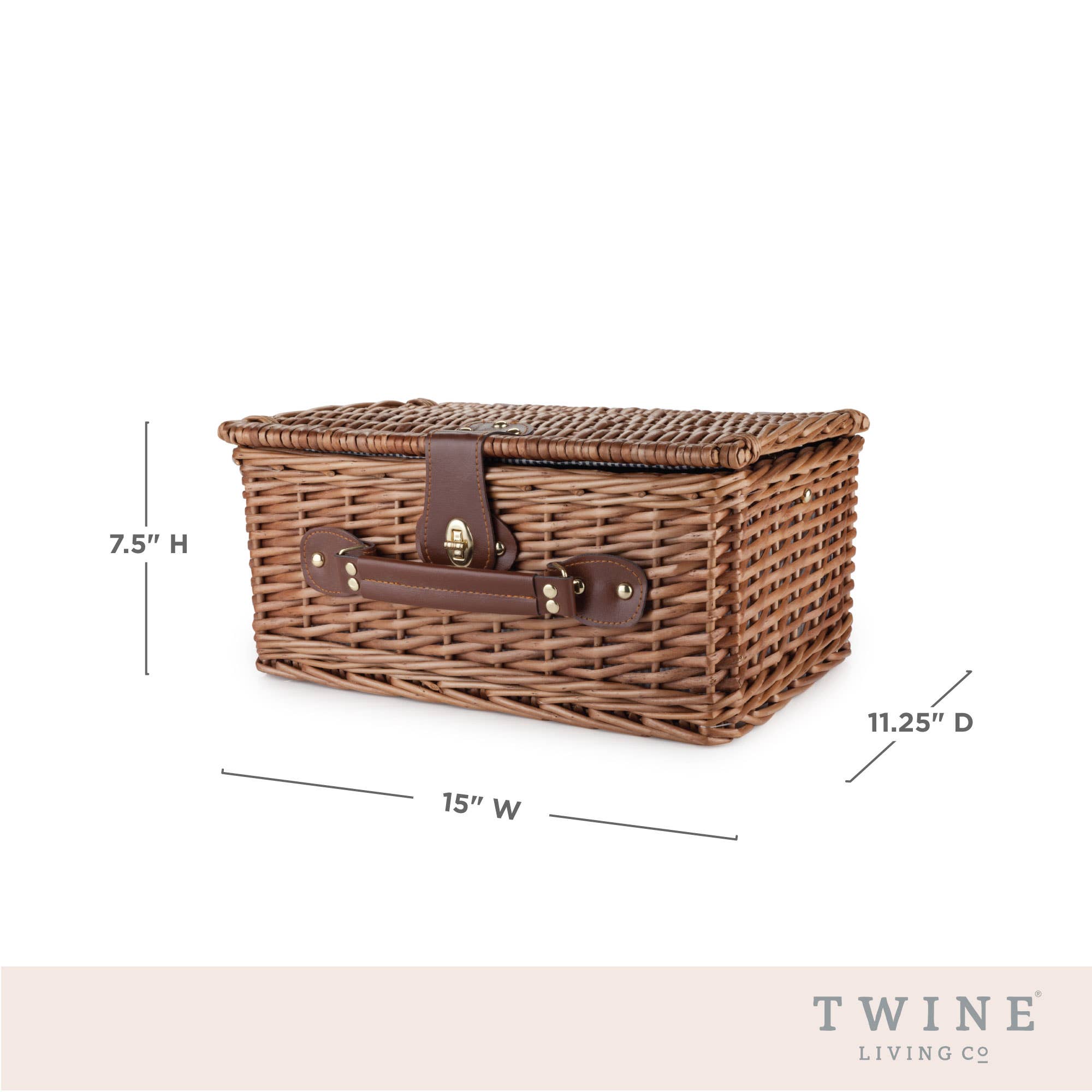 Newport Woven Wicker Picnic Basket Set