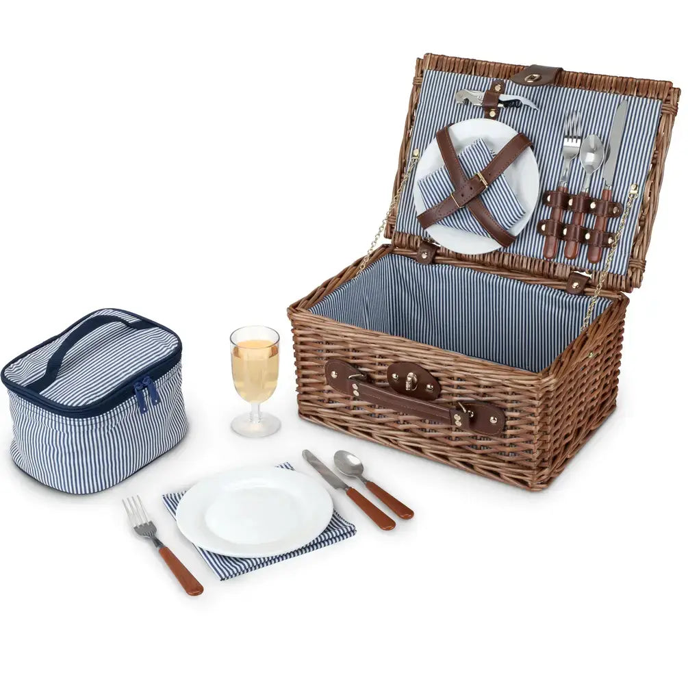 Newport Woven Wicker Picnic Basket Set