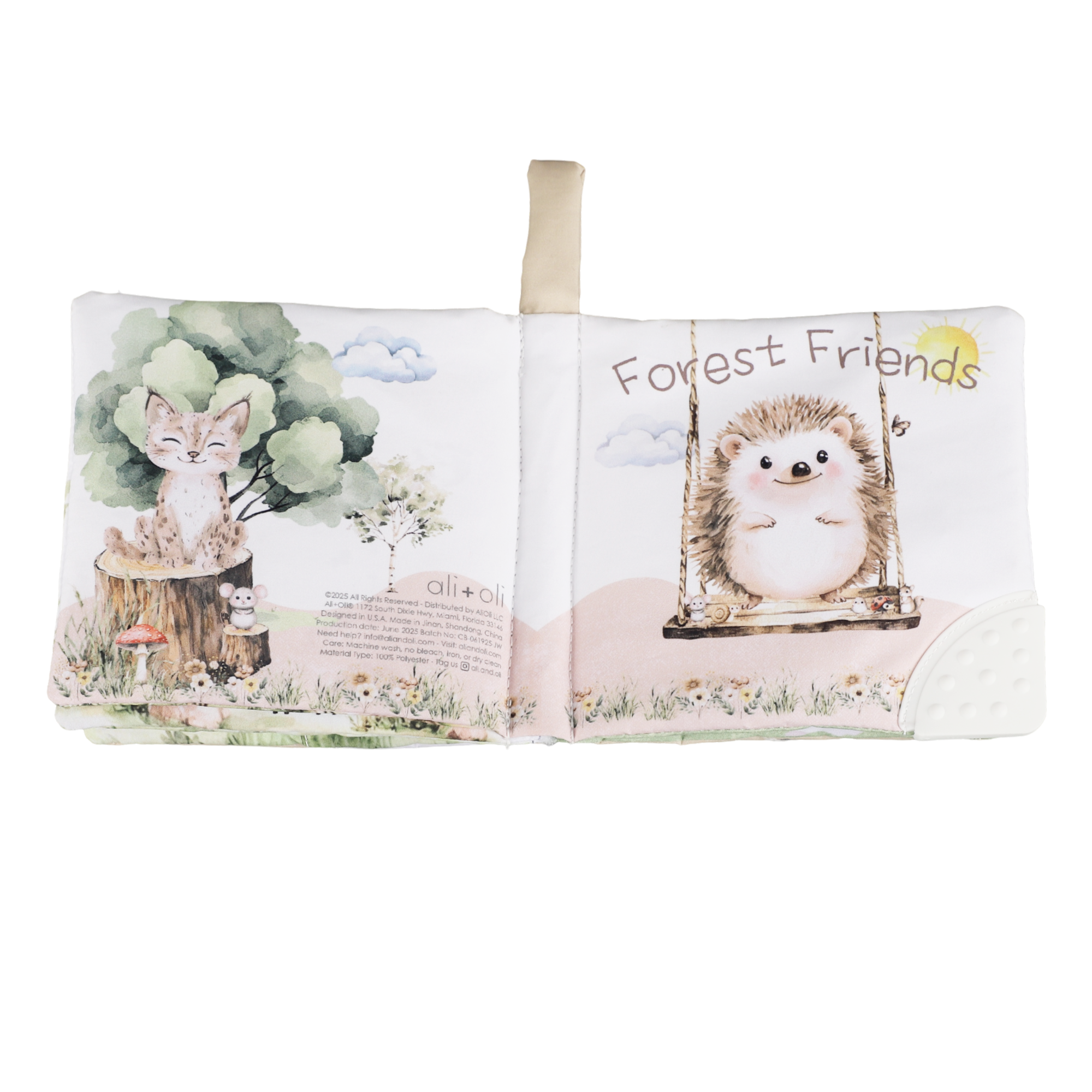 Forest Friends 10-Page Crinkle Soft Cloth Baby Book Teether