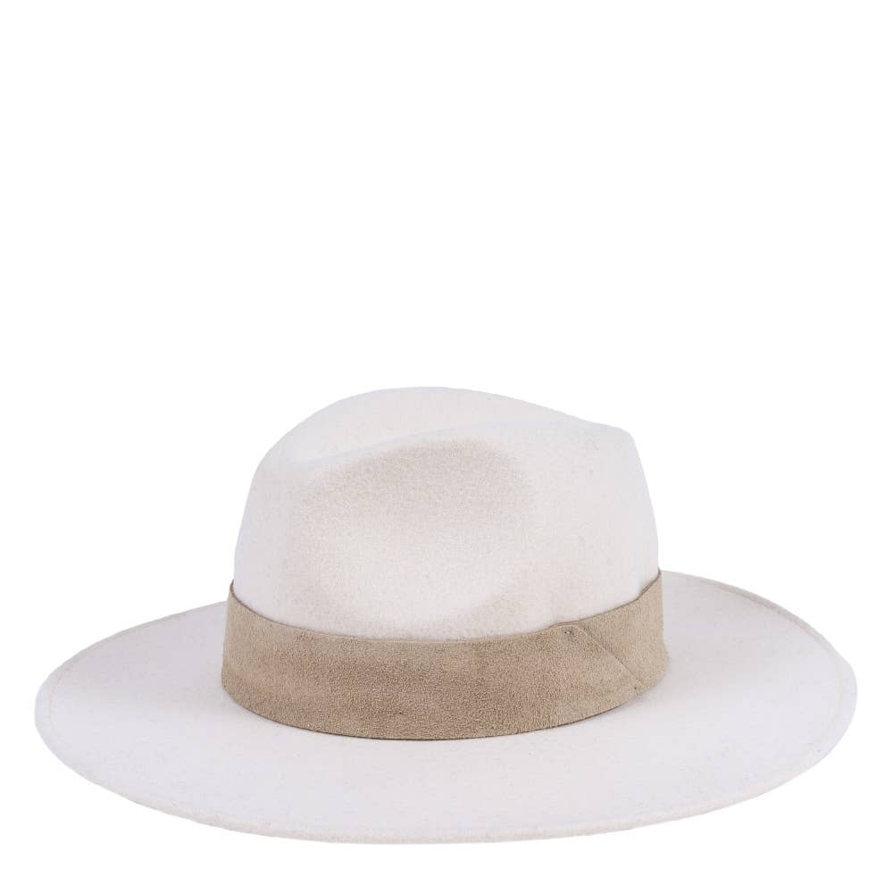 WIDE BRIM HAT - leather braid