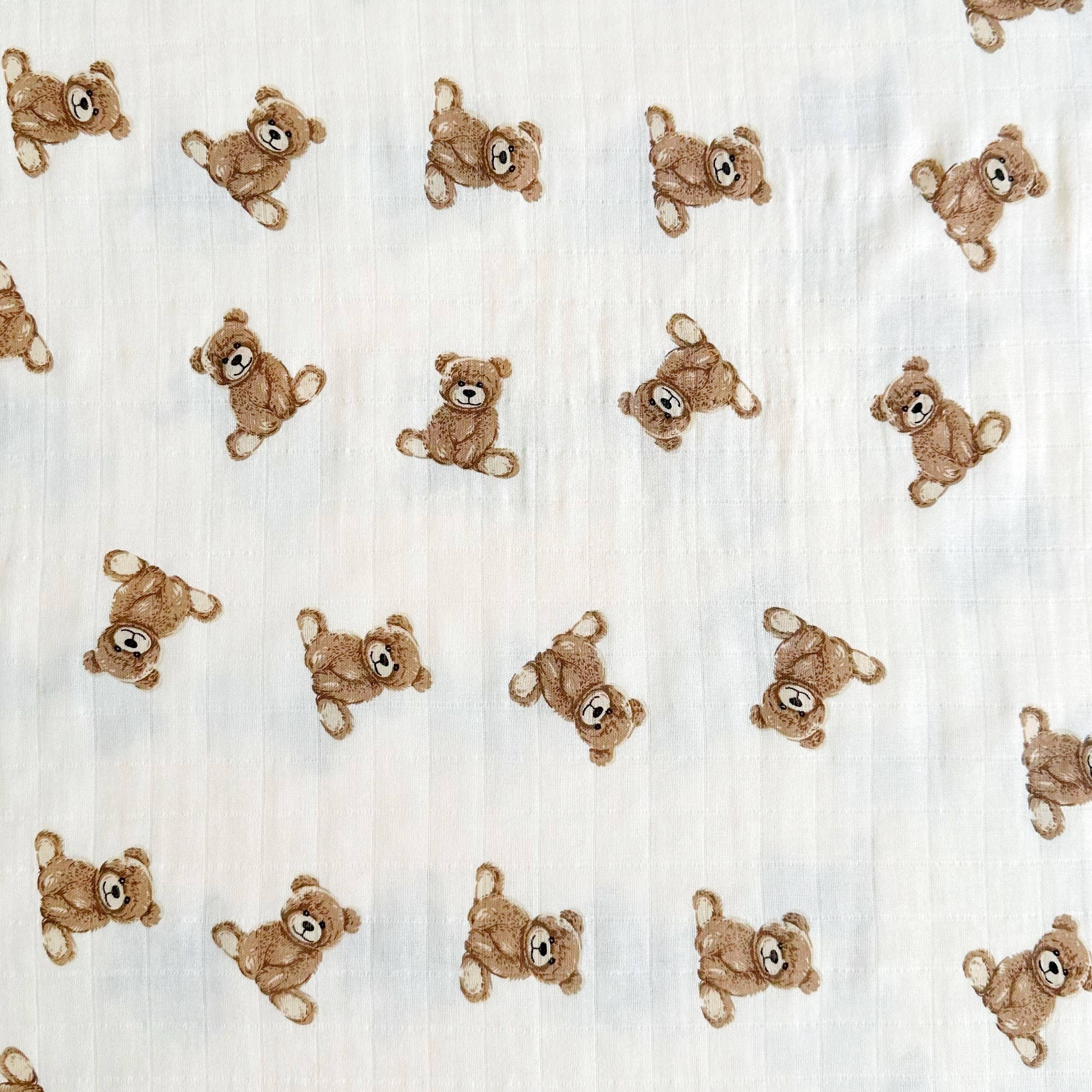 Teddy Bear Bamboo Muslin Swaddle