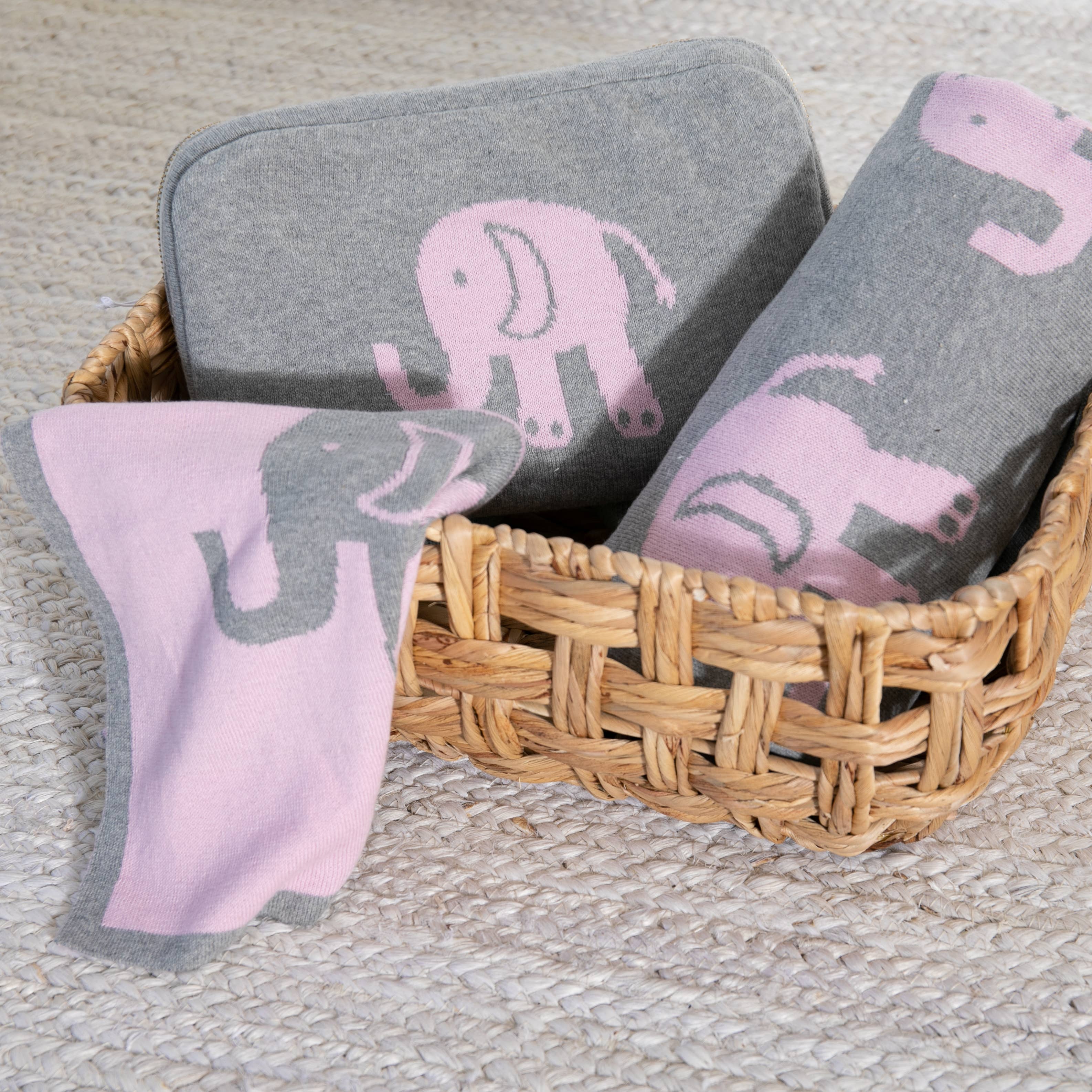 Elephant Love - Pink/Grey