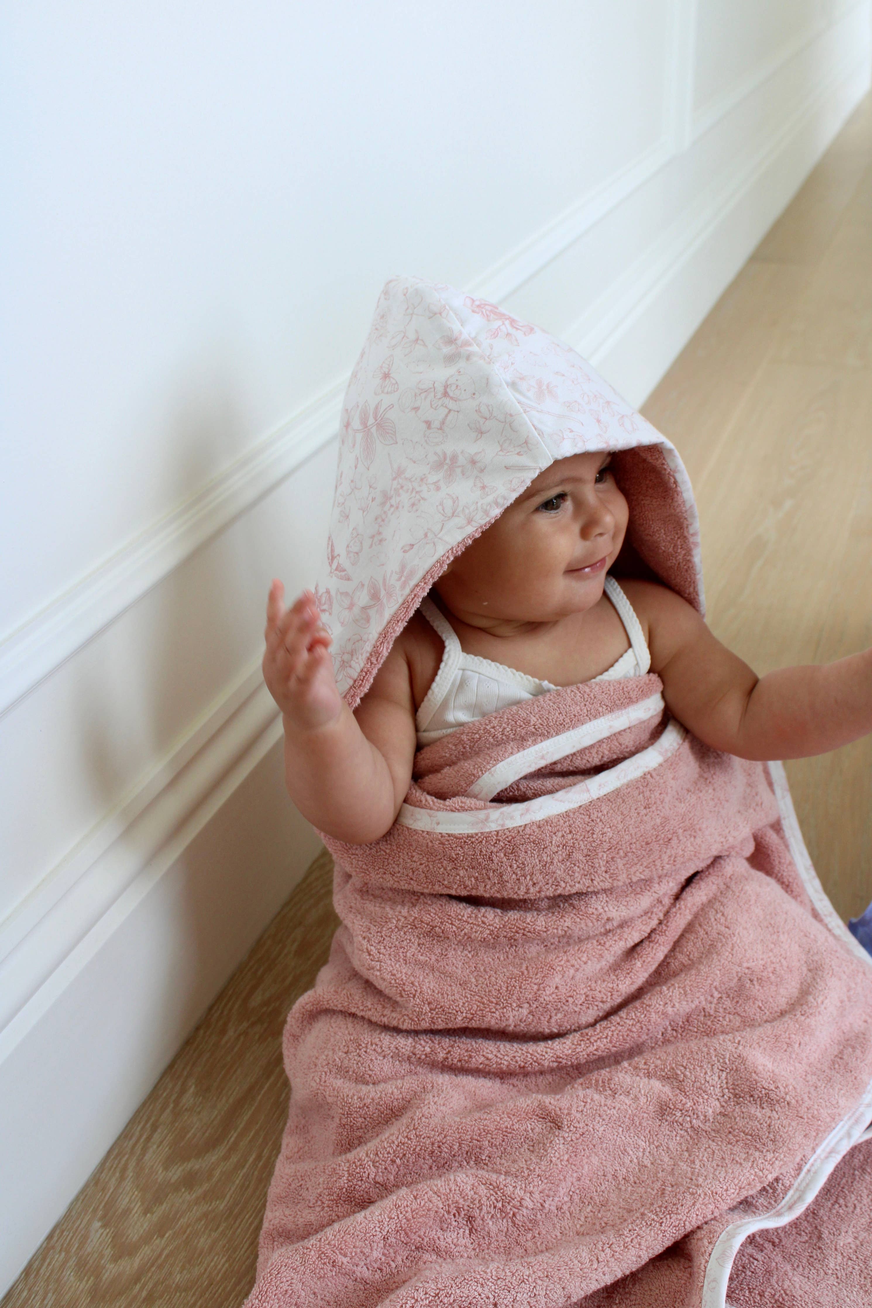 Rose Toile Hooded Bath Towel