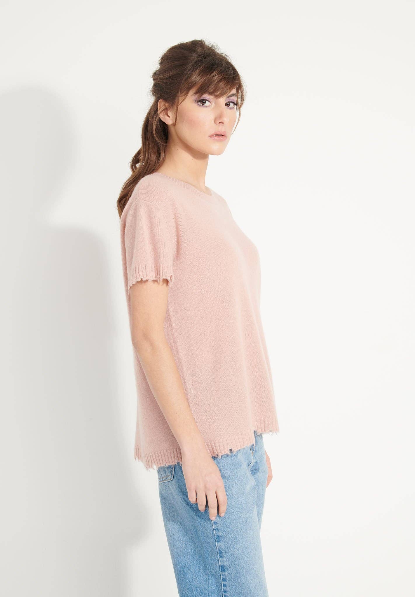 Round Neck Cashmere T-Shirt