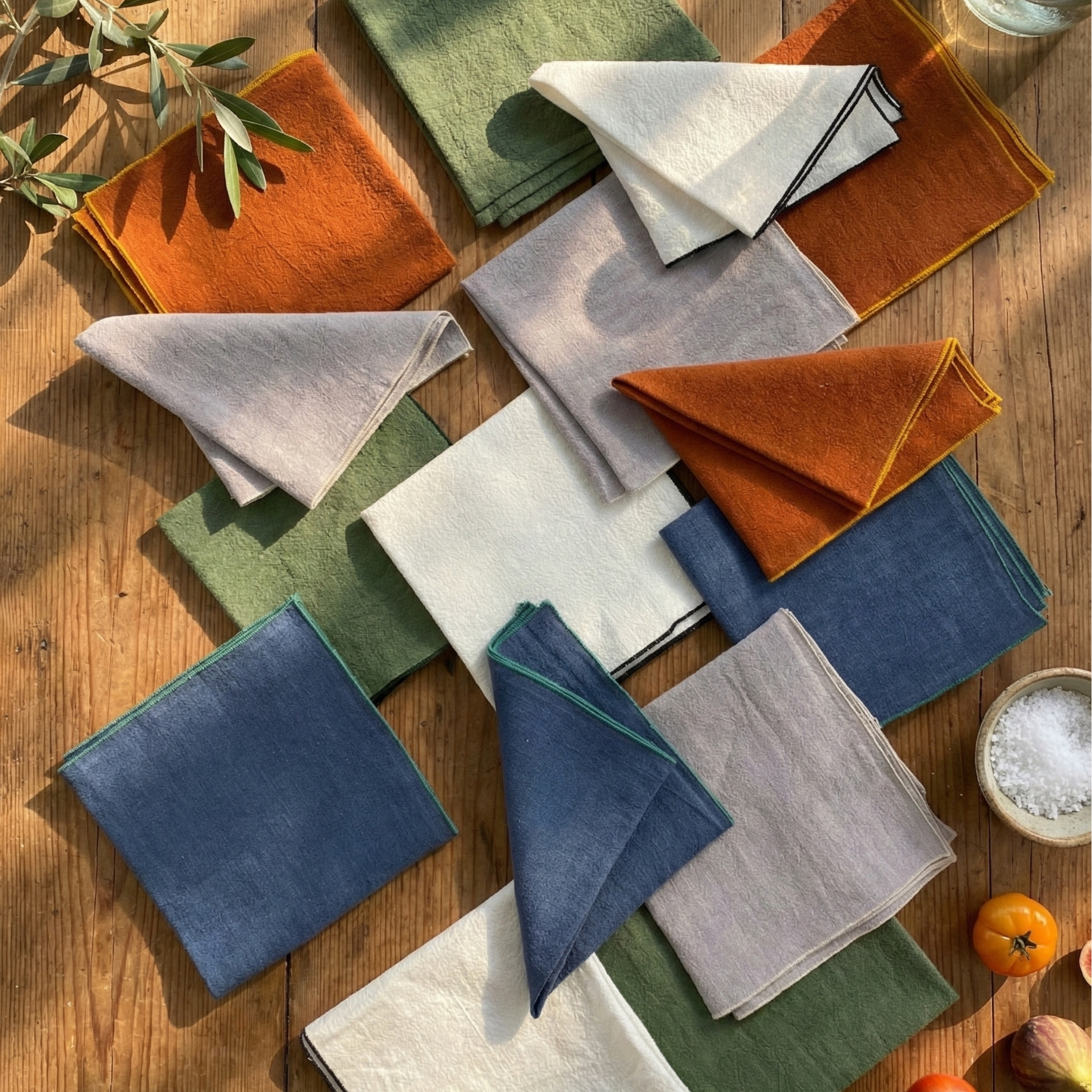 Thieffry Contrast Trim Napkin, Bisque