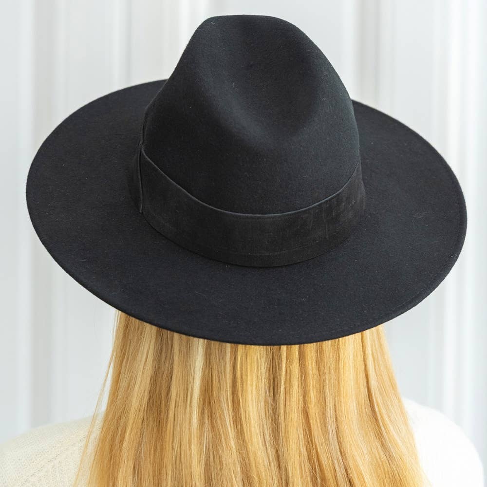 WIDE BRIM HAT - leather braid