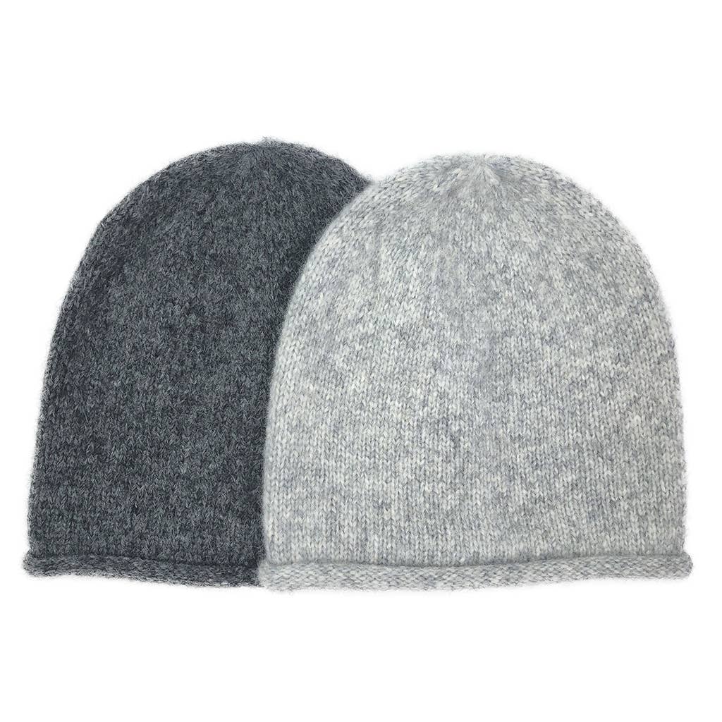Gray Essential Knit Alpaca Beanie Hat