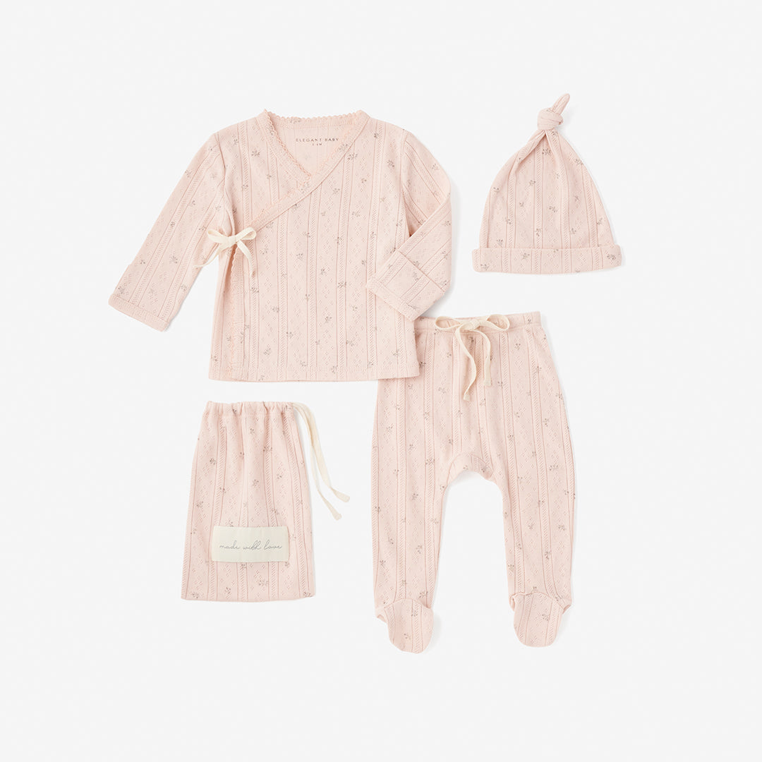 Organic Cotton Pointelle Layette Set