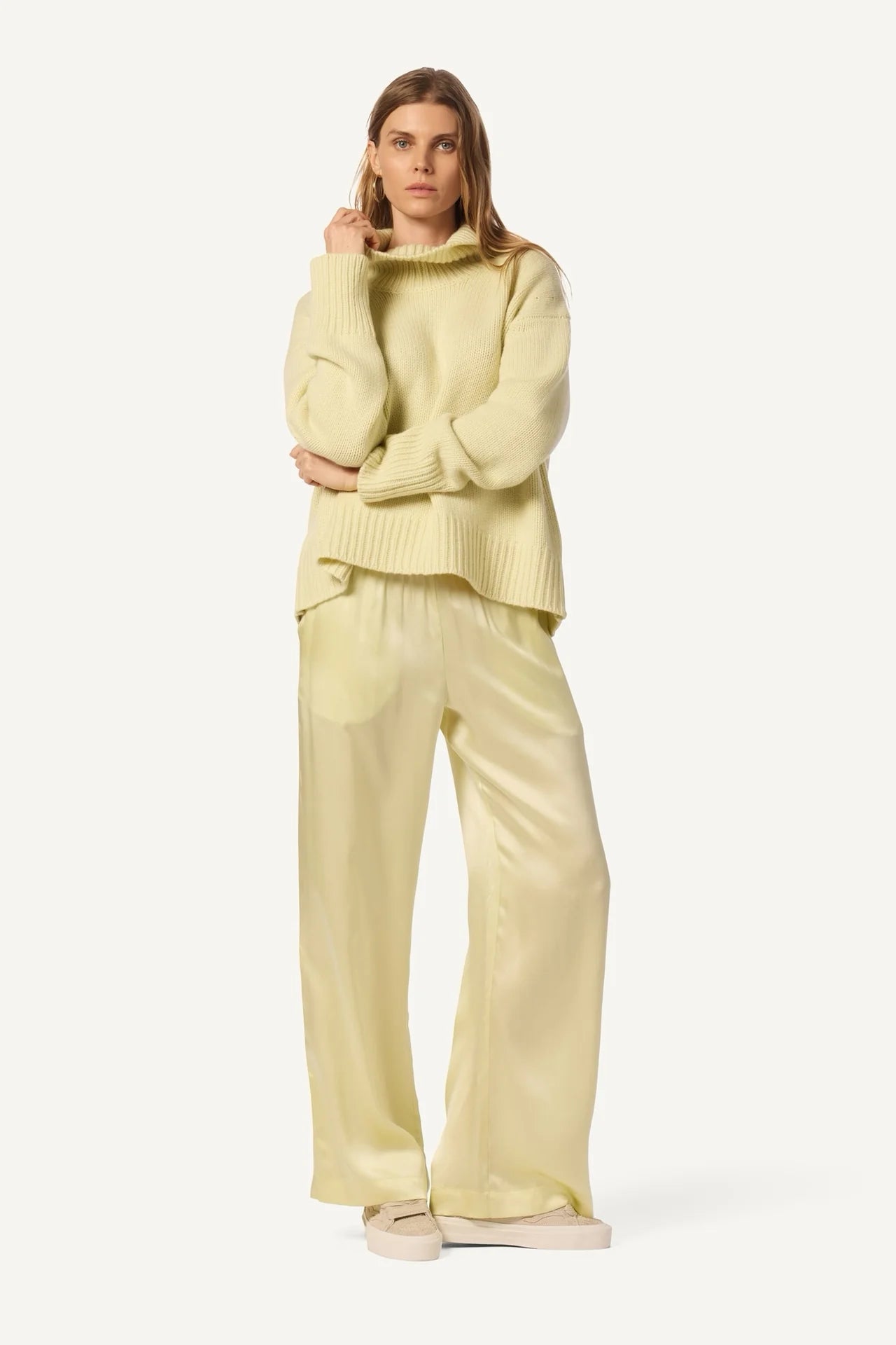 Brynn High Rise Pull On Wide Pant