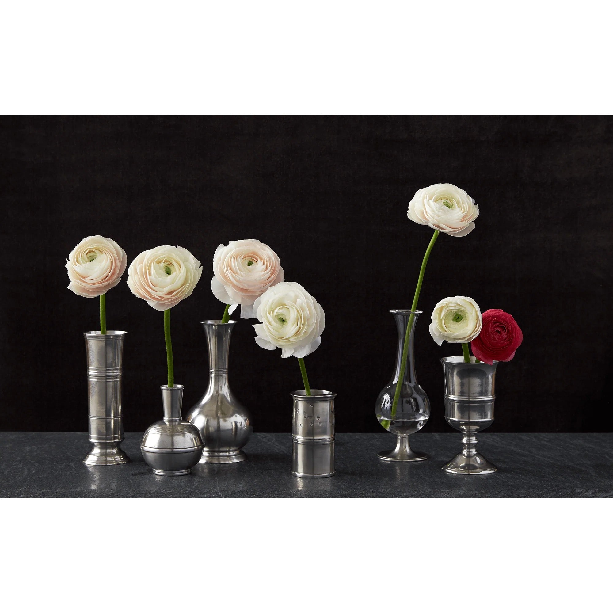 Pewter Footed Glass Vase