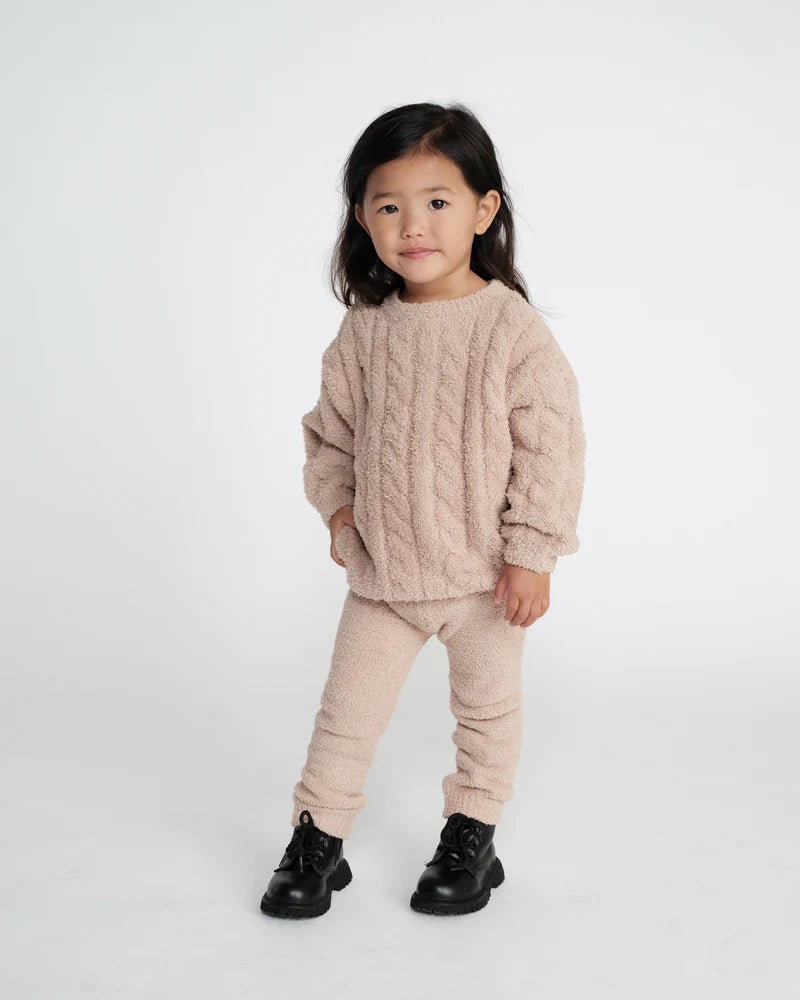 boxy cable sweater fuzzy