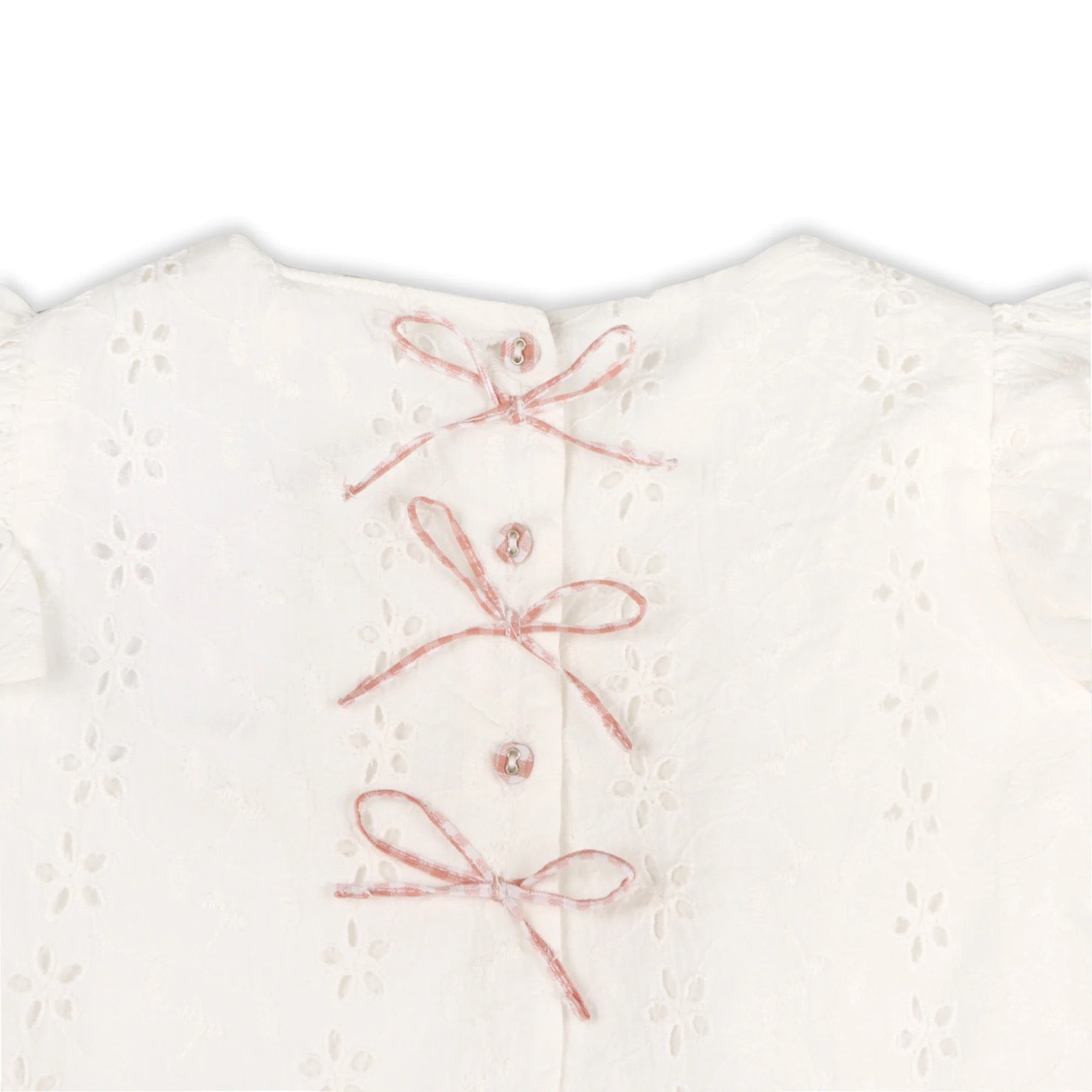 organic eyelet top and ruffled bottom