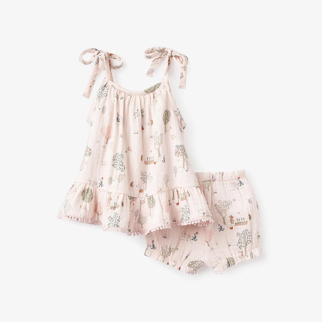 Garden picnic muslin dress