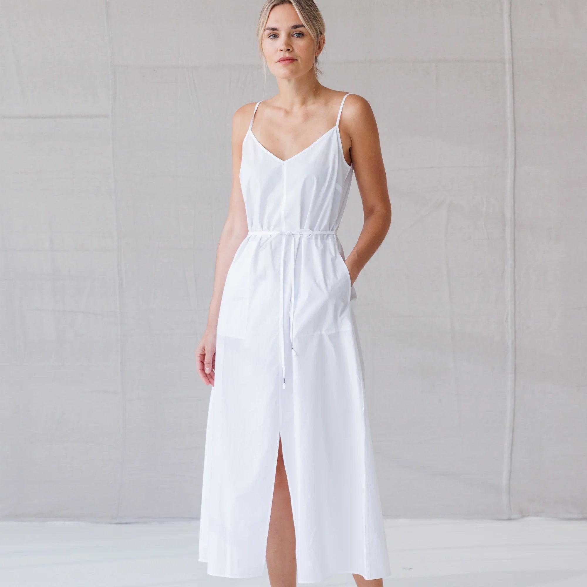Go cotton slip'ry slope dress