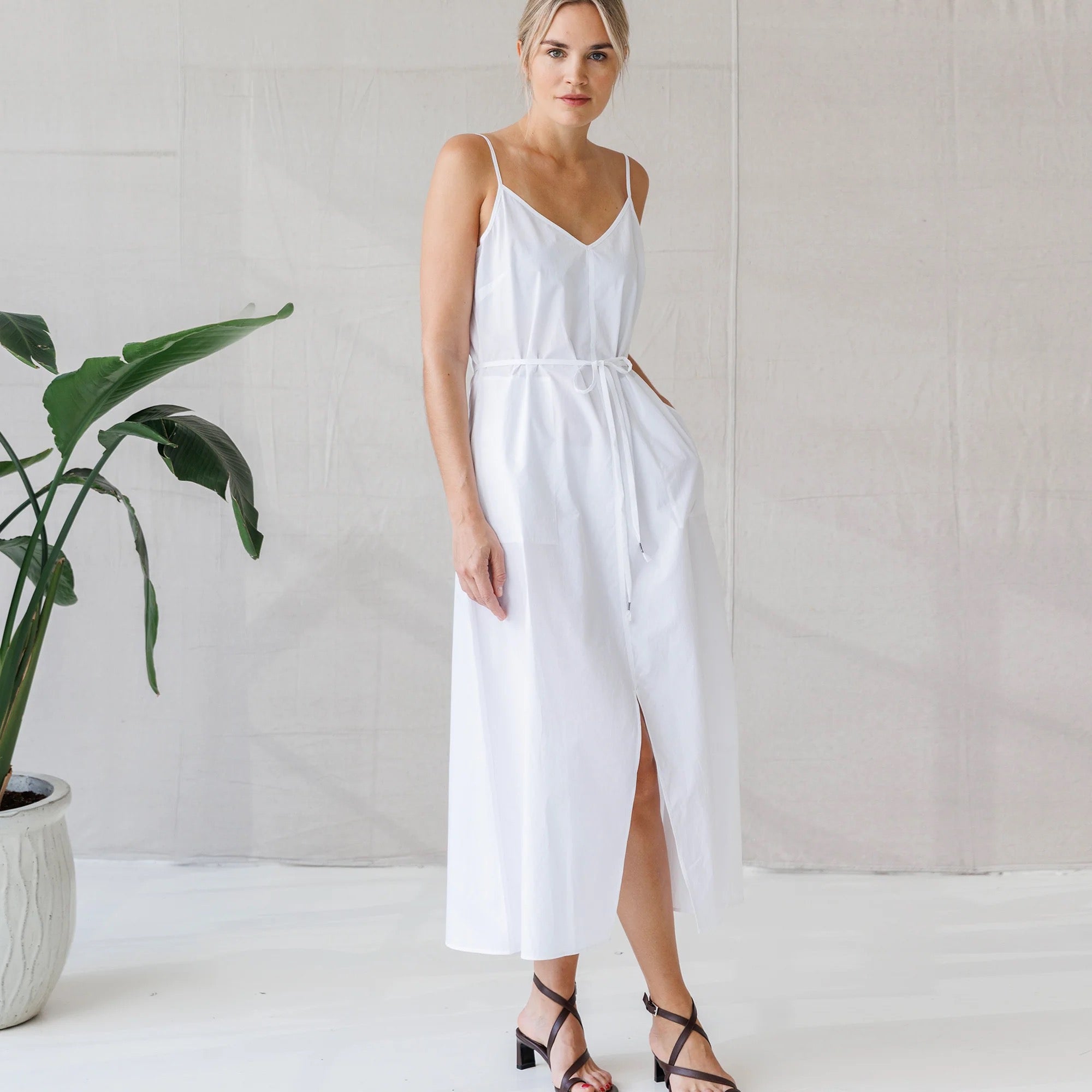 Go cotton slip'ry slope dress