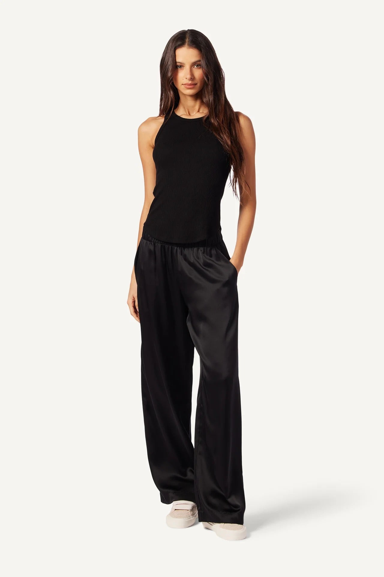 Brynn High Rise Pull On Wide Pant