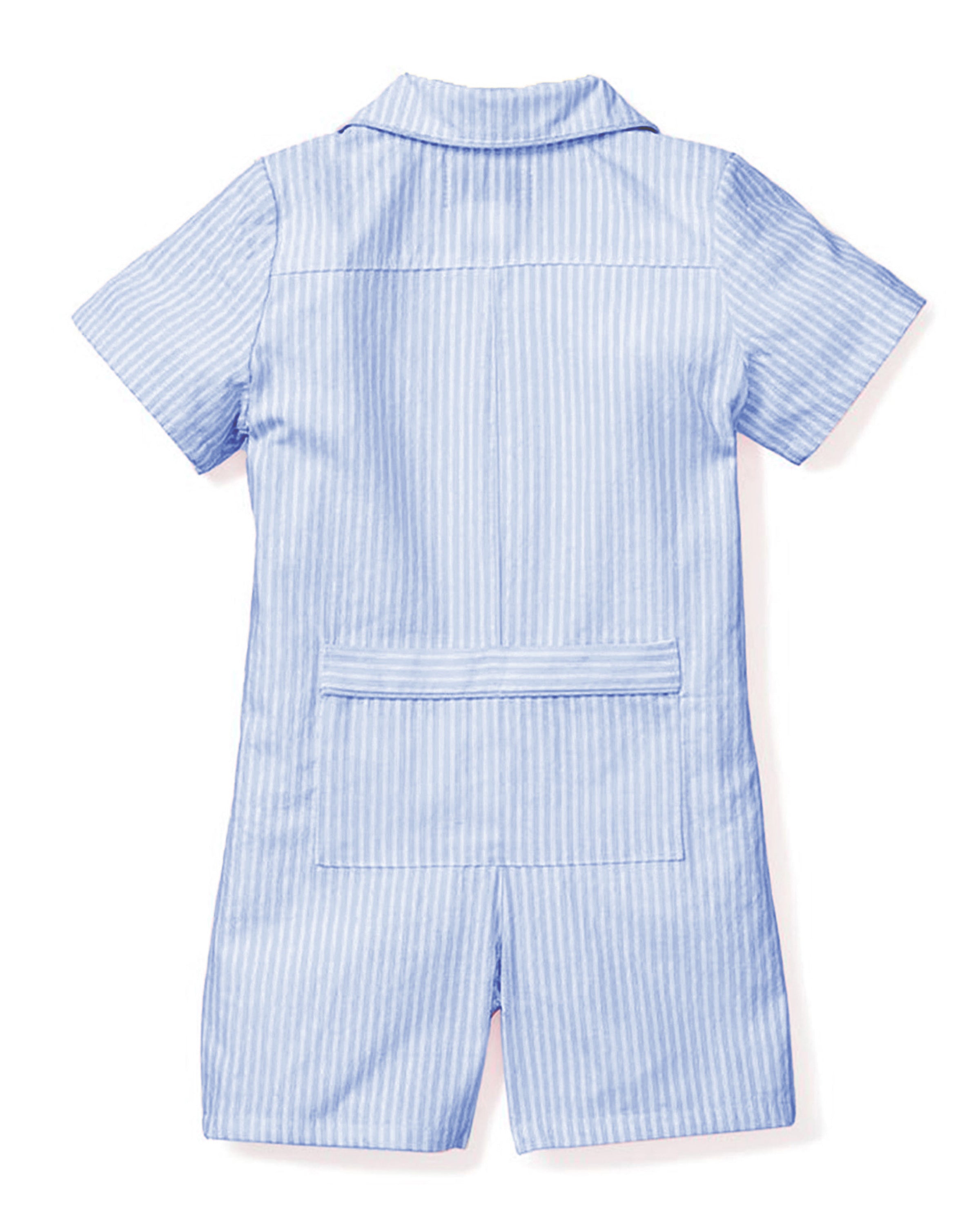 Blue Seersucker summer romper