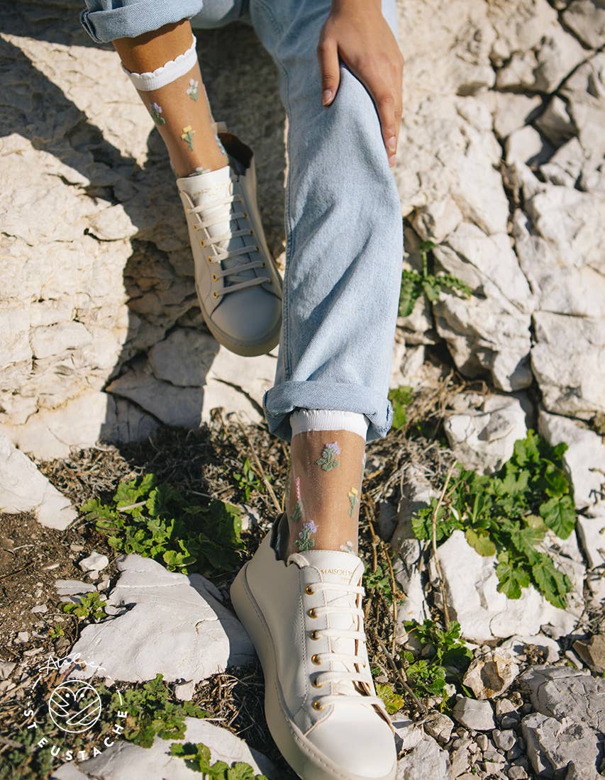 FLEURS DES CHAMPS • Floral transparent socks