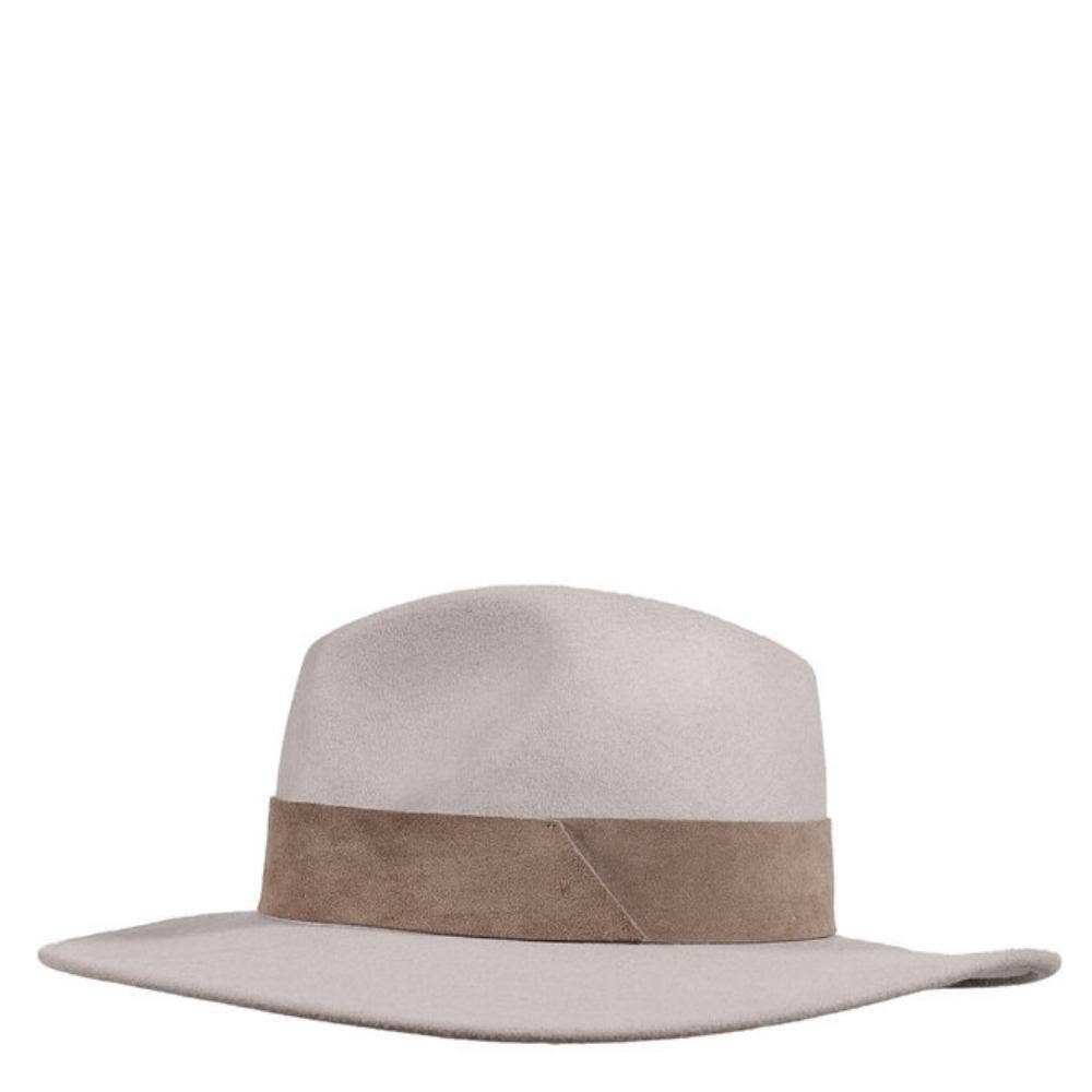 WIDE BRIM HAT - leather braid