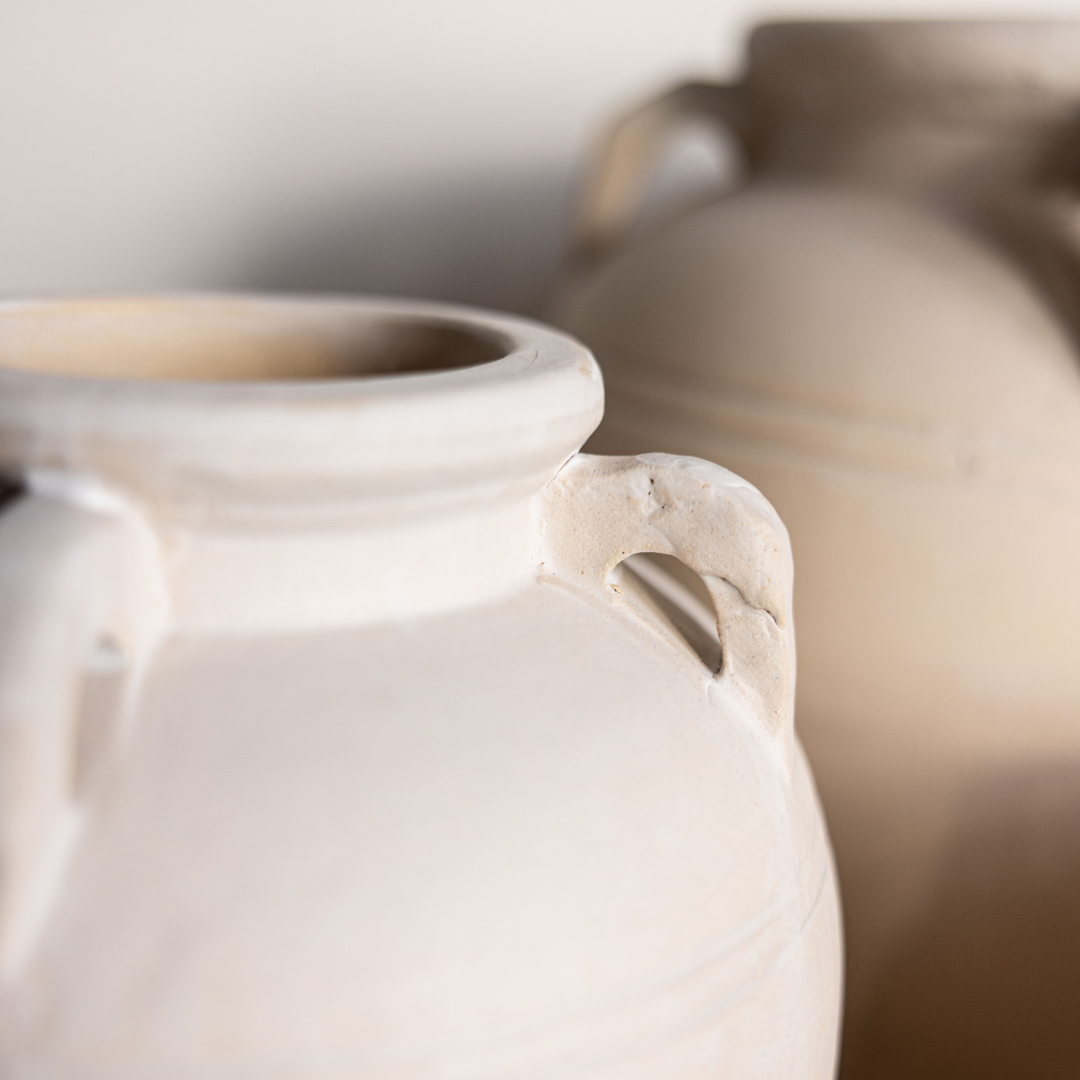 Cordoba White Matte Vase With Handles