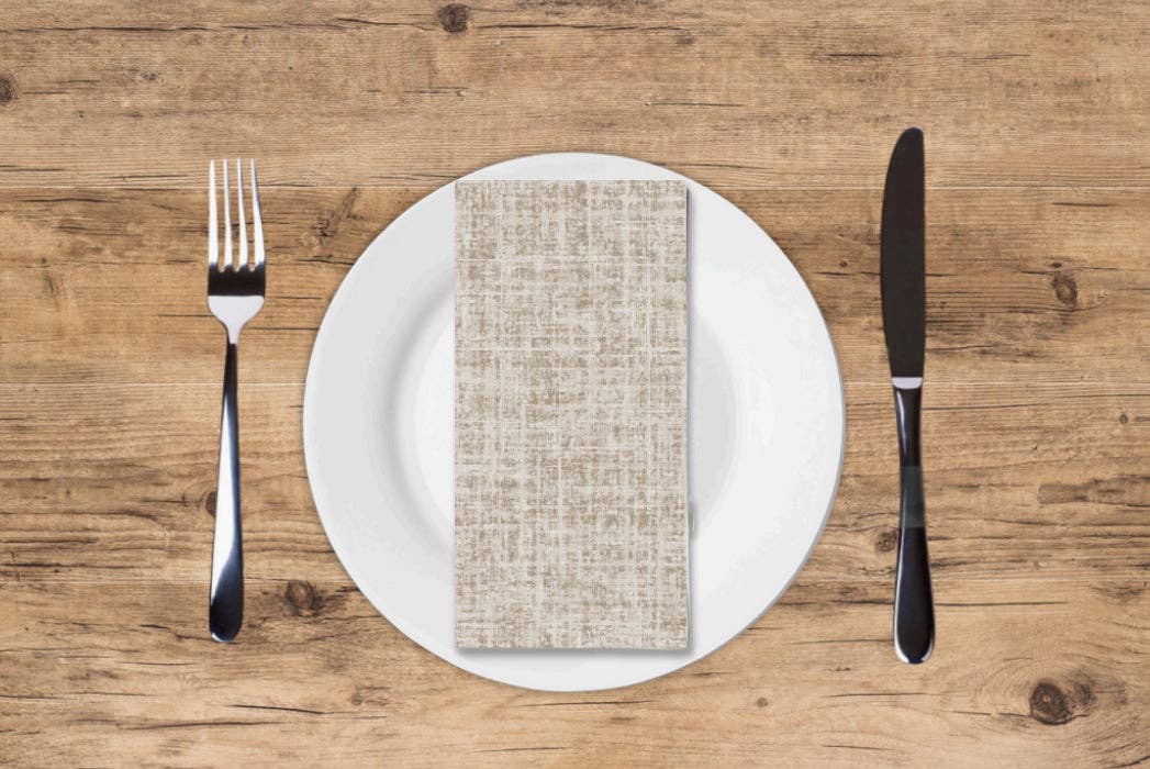 Textured Brown - Printed Guest Towel