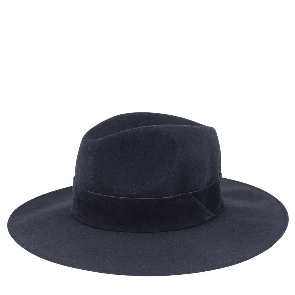 WIDE BRIM HAT - leather braid