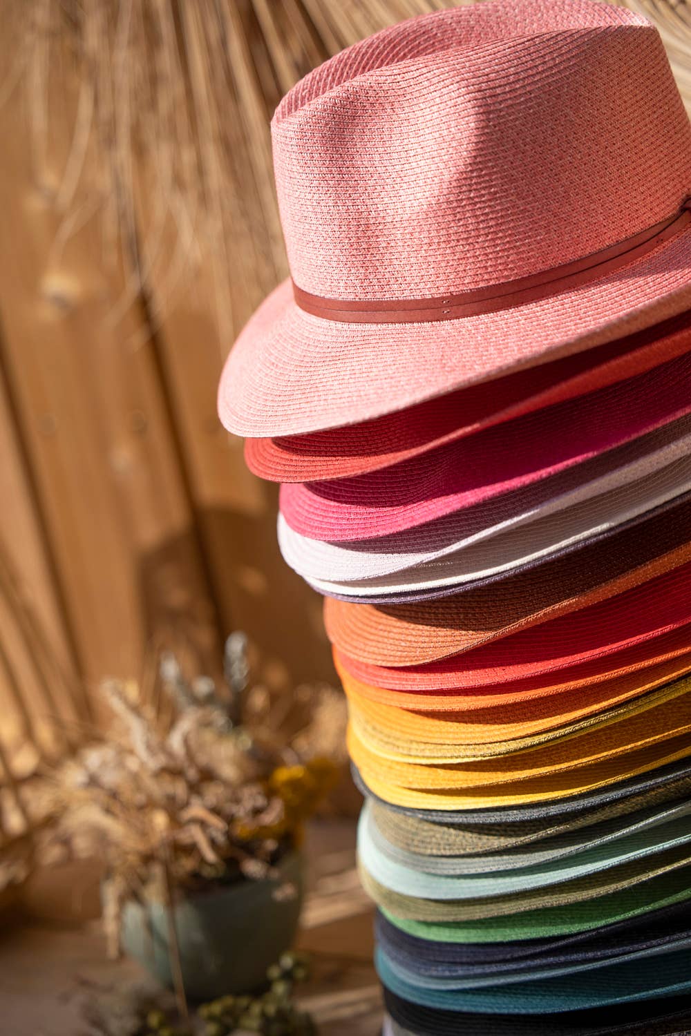LEATHER TIE PAPER HAT