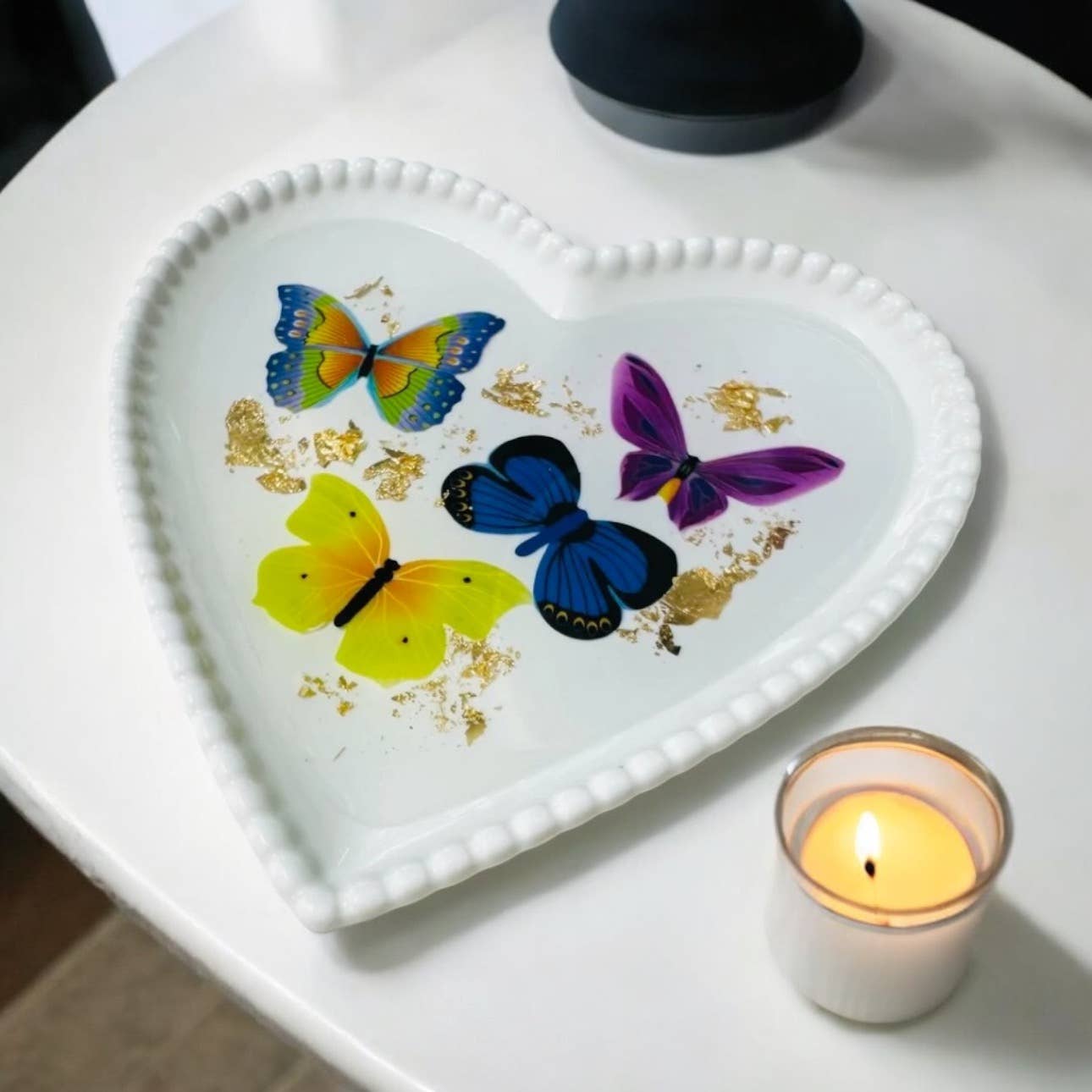 Butterfly Heart Trinket Catchall Dish