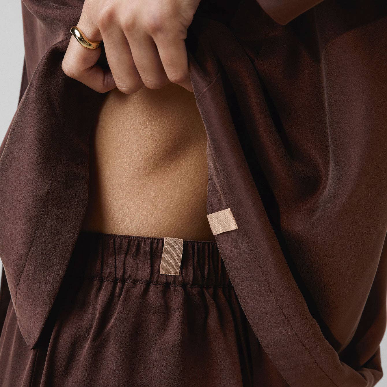 Washable Silk Long Sleeve Pant Set