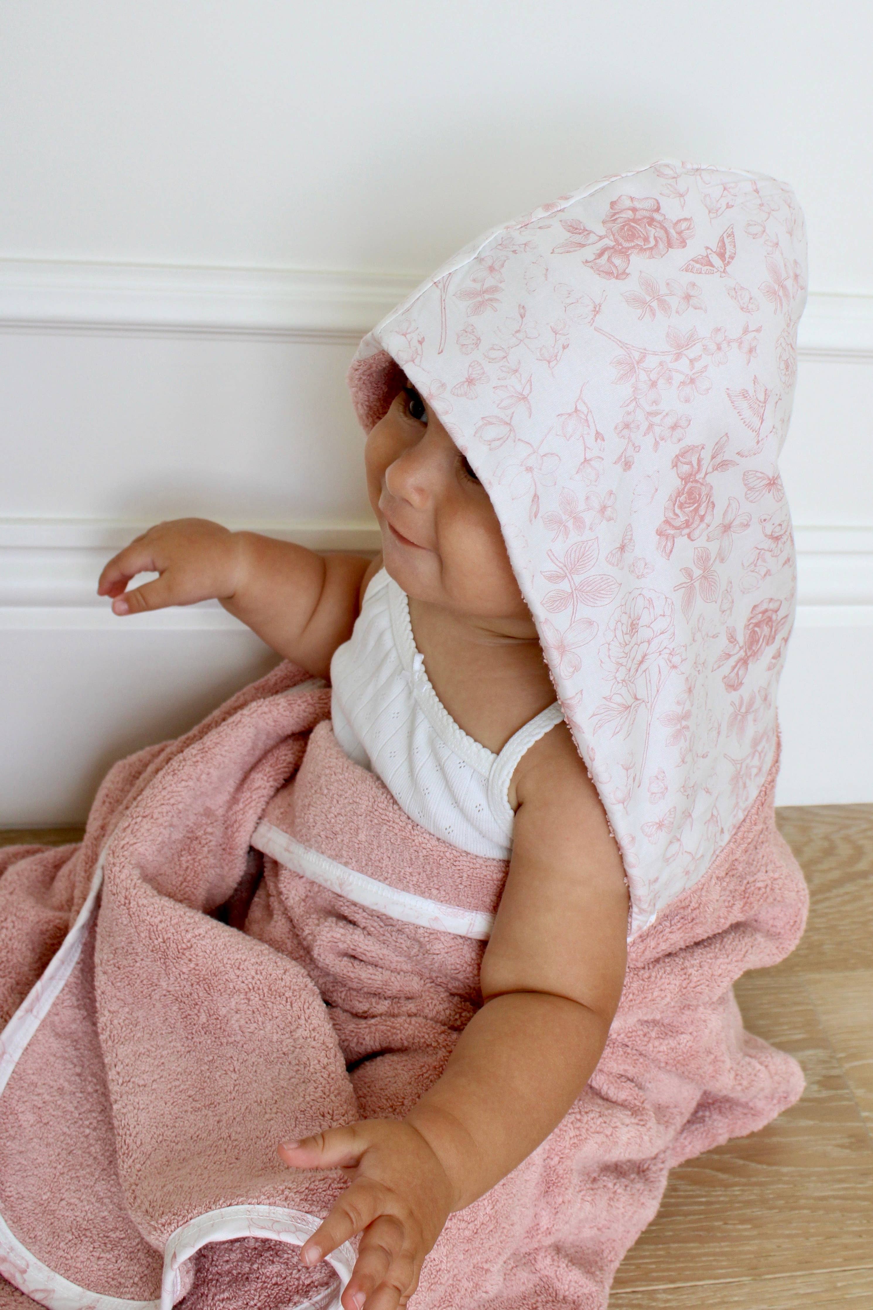 Rose Toile Hooded Bath Towel