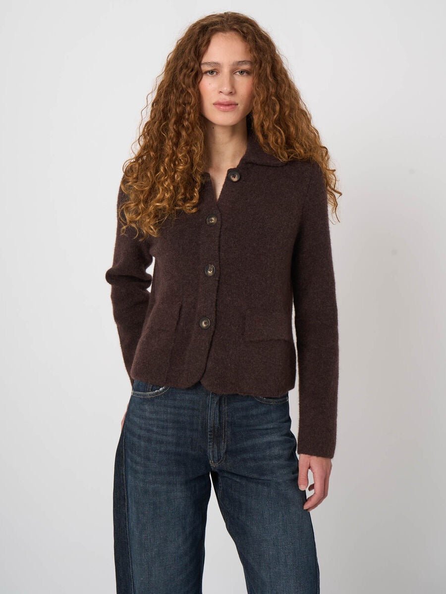 Boxy Wool-Alpaca Cardigan