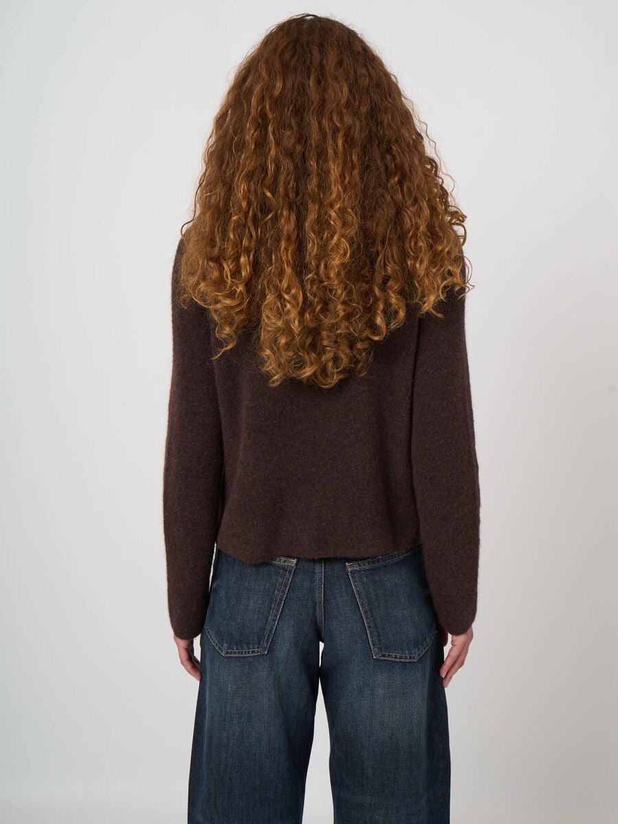 Boxy Wool-Alpaca Cardigan