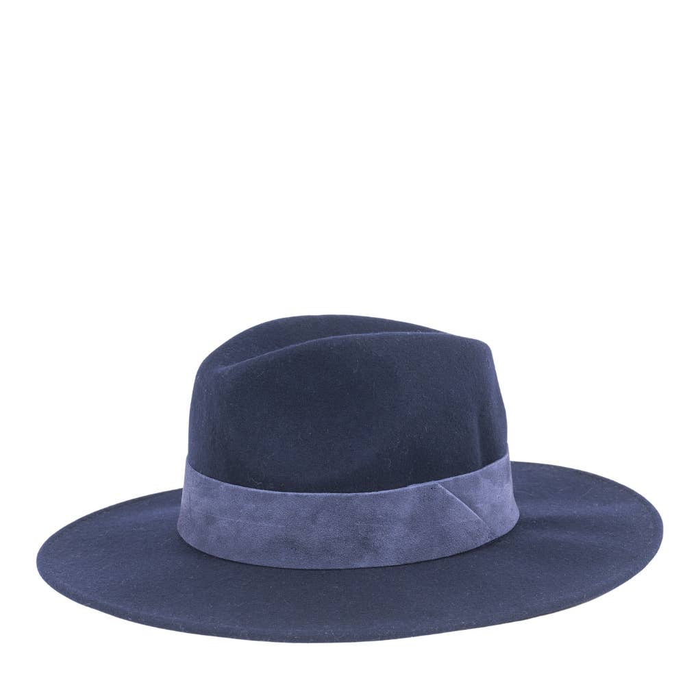 WIDE BRIM HAT - leather braid
