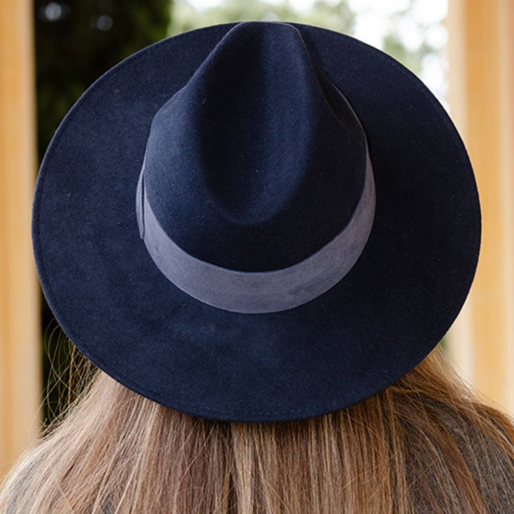 WIDE BRIM HAT - leather braid