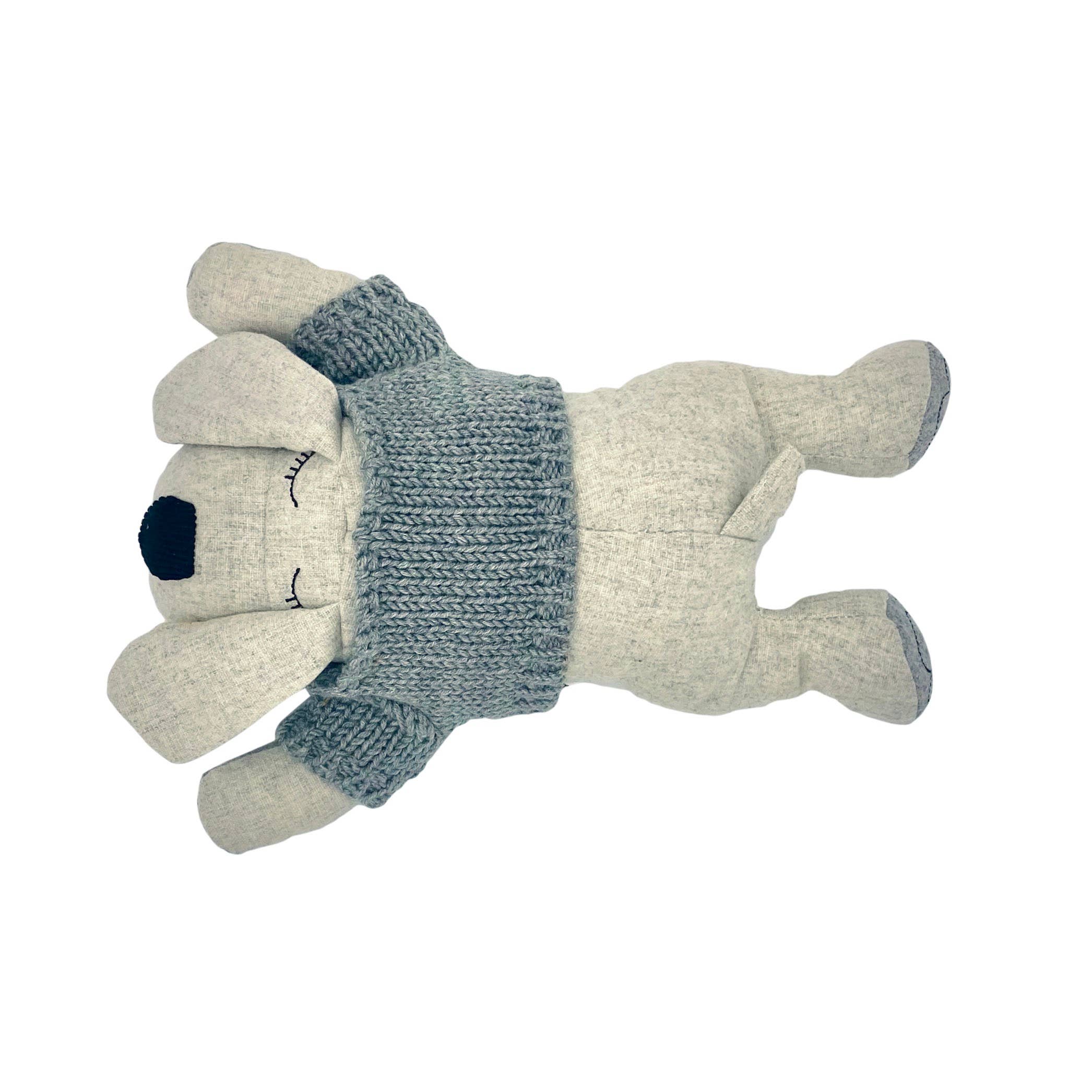 Miles Dog Stuffed Toy in Mustard & Pink Merino Wool