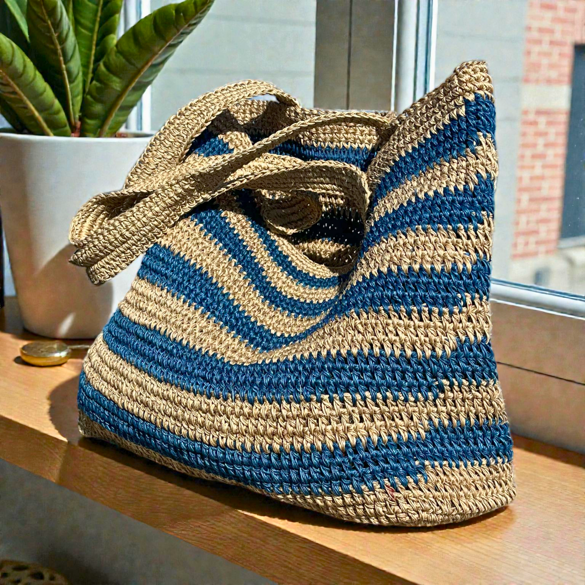 Blue Stripes Tote Bag