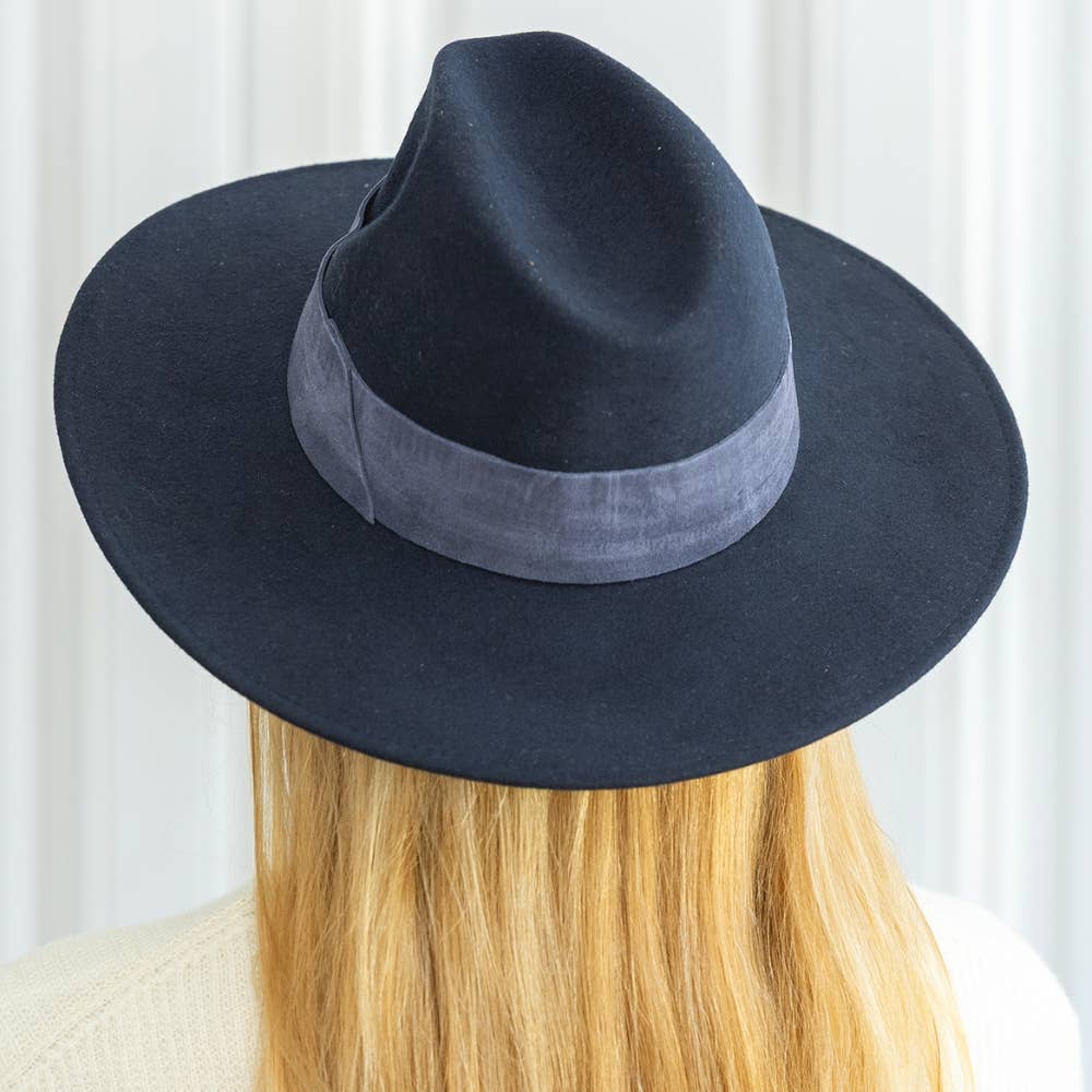WIDE BRIM HAT - leather braid