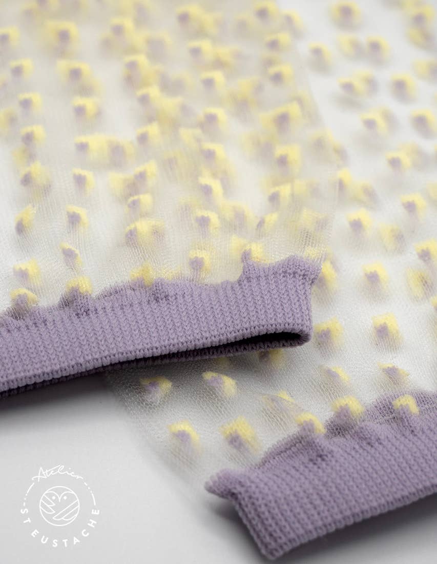 CRESCENT DUNES YELLOW • Transparent polka dot socks