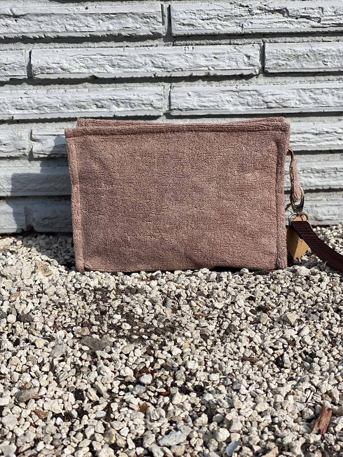 Large Terry Pouch Plastic Lined