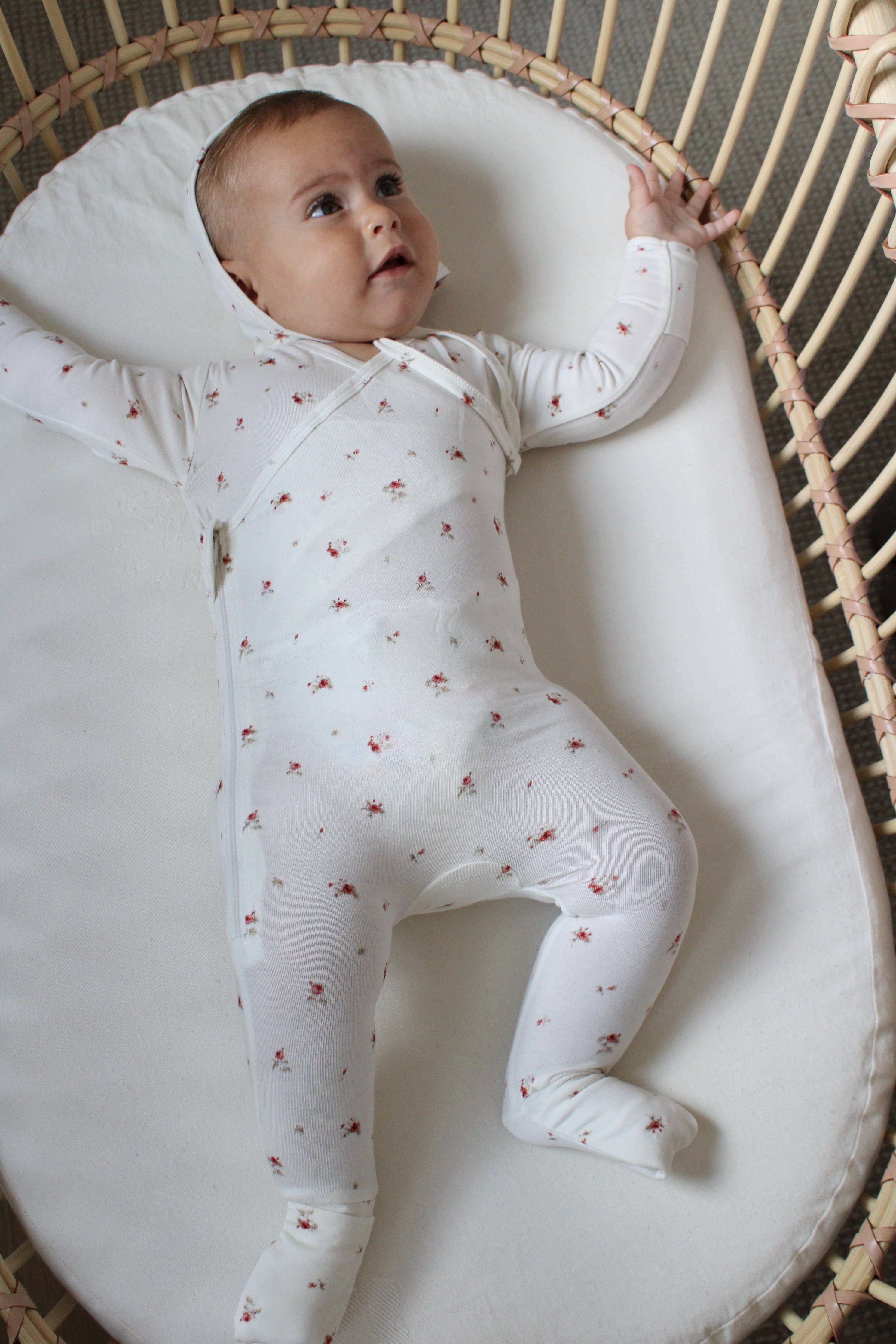Vintage Rose Bamboo Wrap Footie